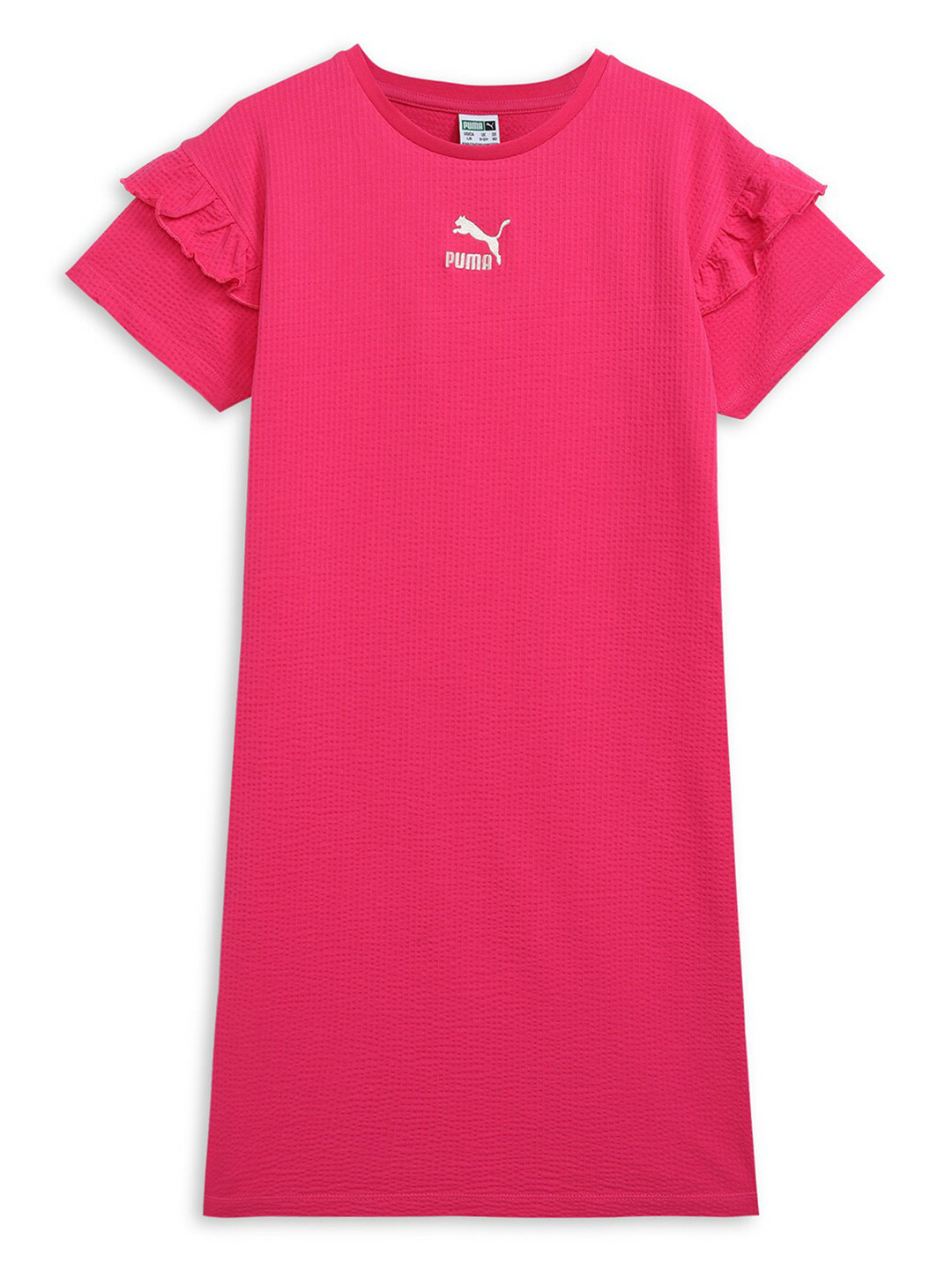 Puma Girls Crew Neck Ruffles Cotton Dress