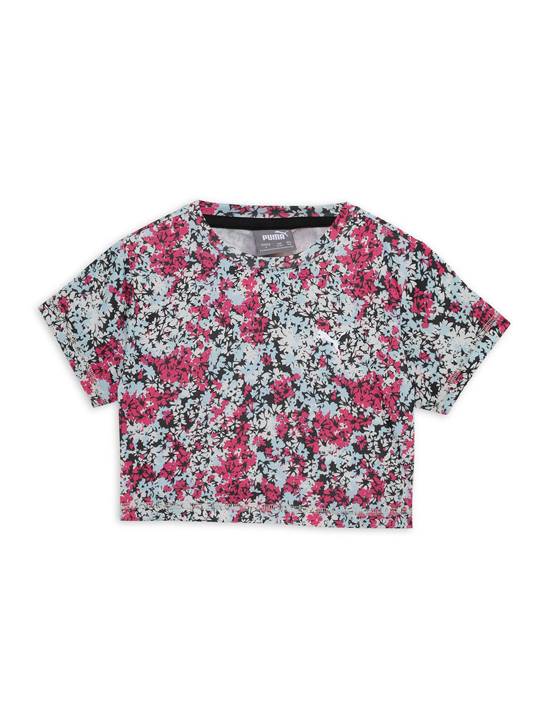 Puma TRAIN FAVORITE Girls Printed Relaxed Fit Crop T-Shirt