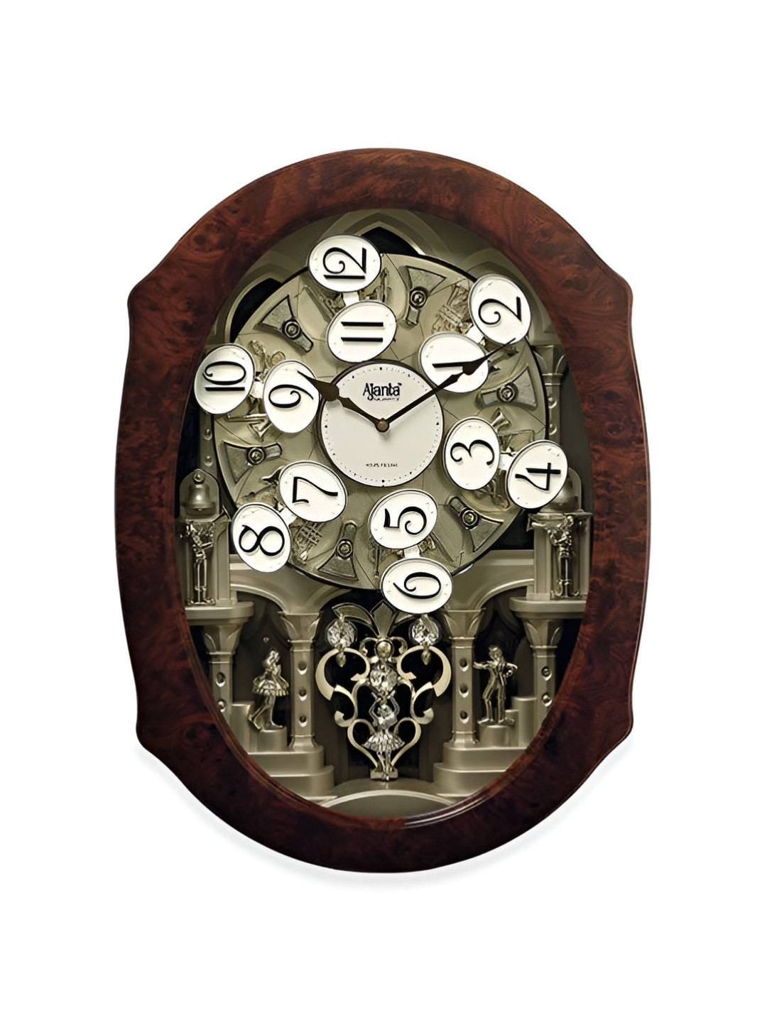 Ajanta Brown Round Traditional Wall Clock