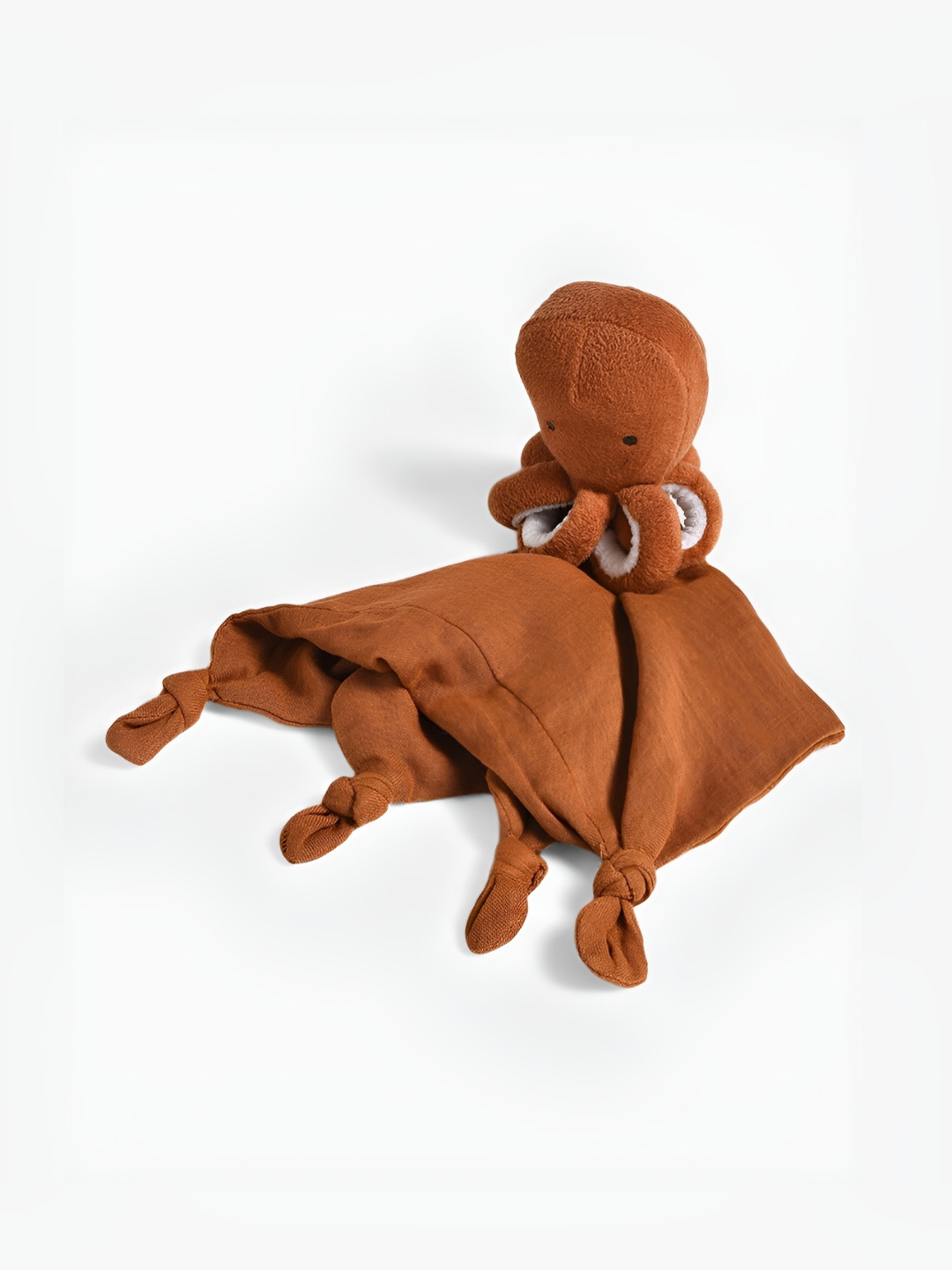 MiArcus Octopus Design Security Blanket with Cuddle Cloth & Attached Soft Toy, 25x25 cm