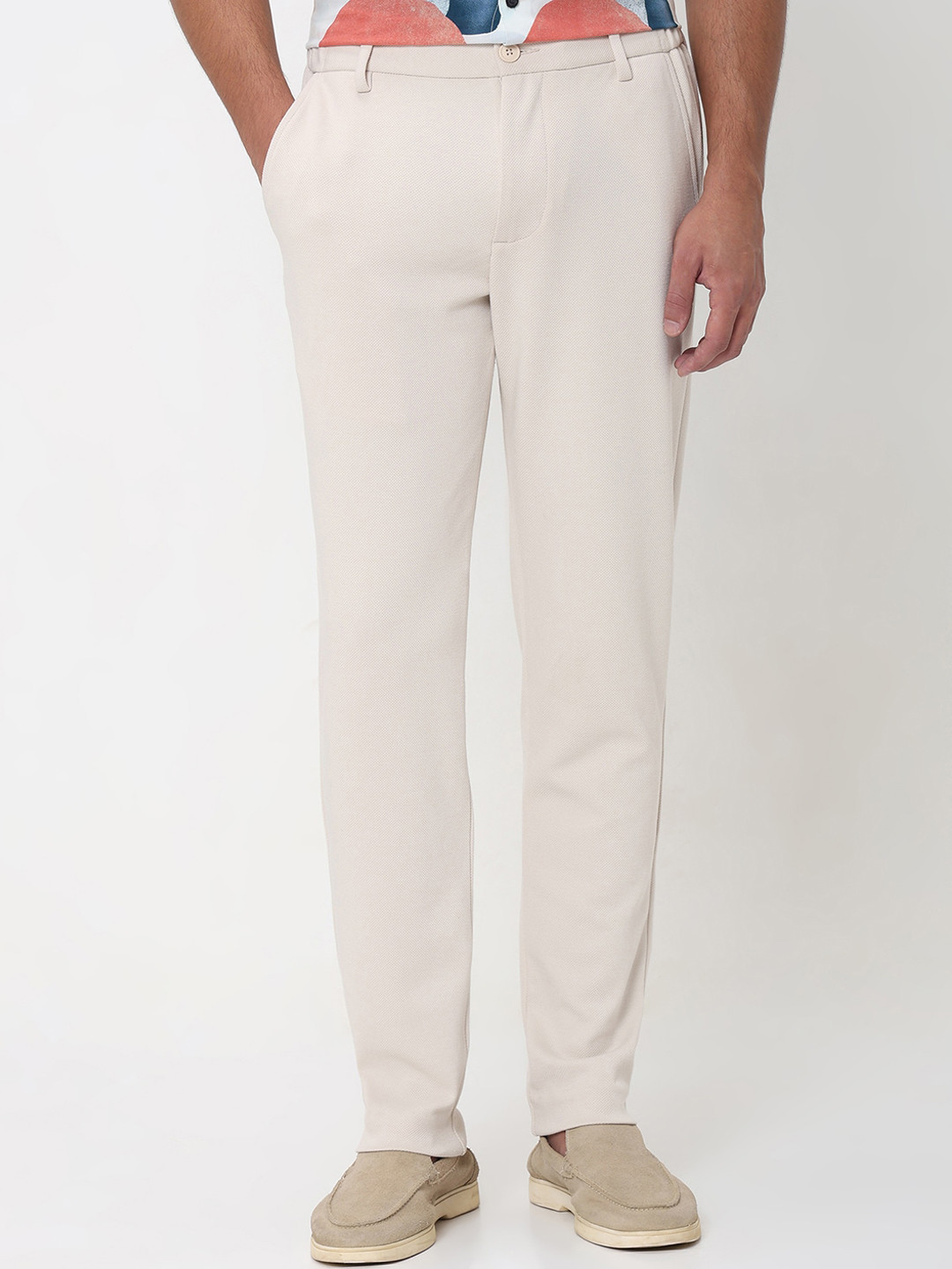 Mufti Men Slim Fit Mid-Rise Chino Trouser