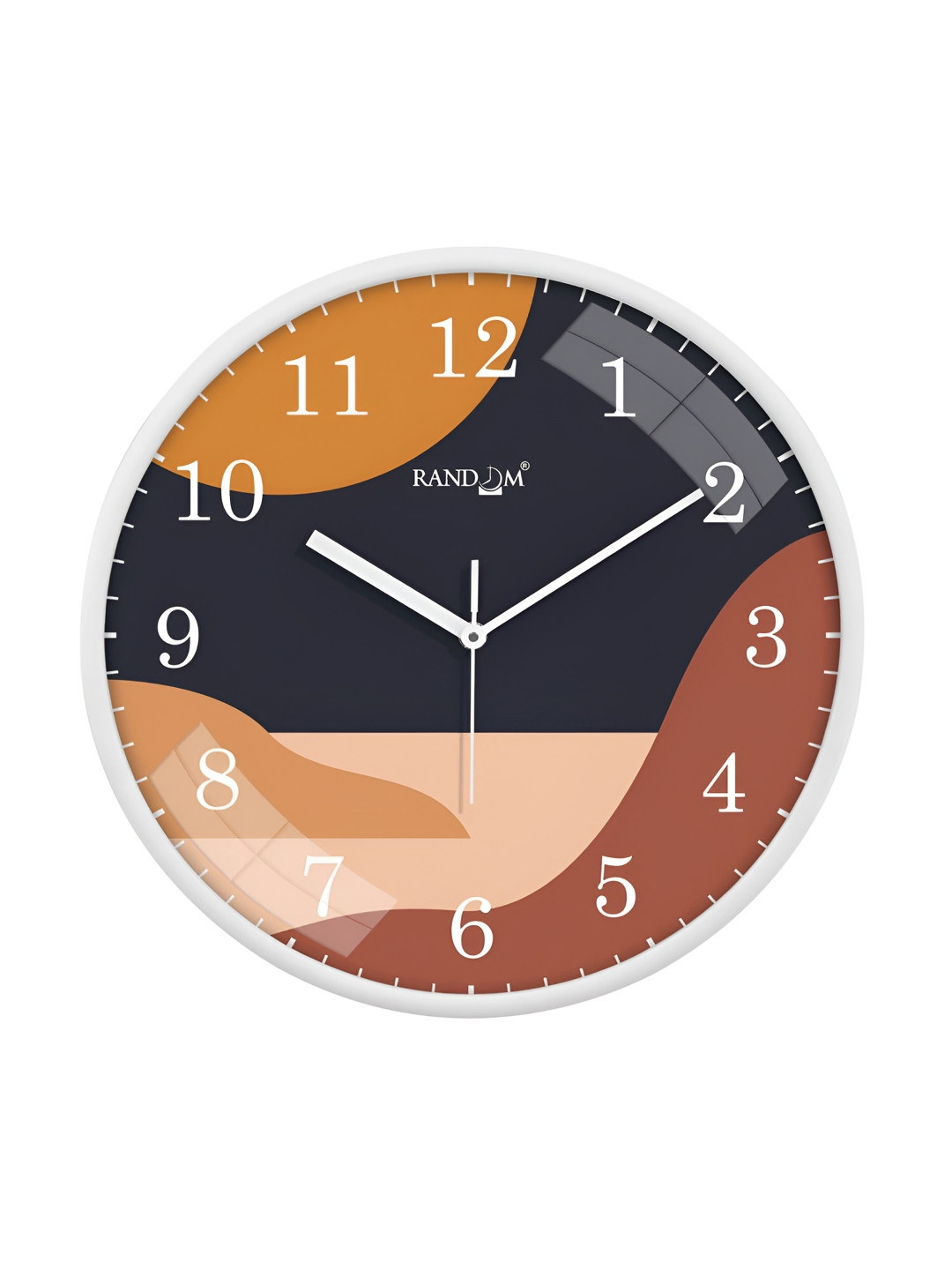 RANDOM Blue & Orange Printed Analogue Wall Clock