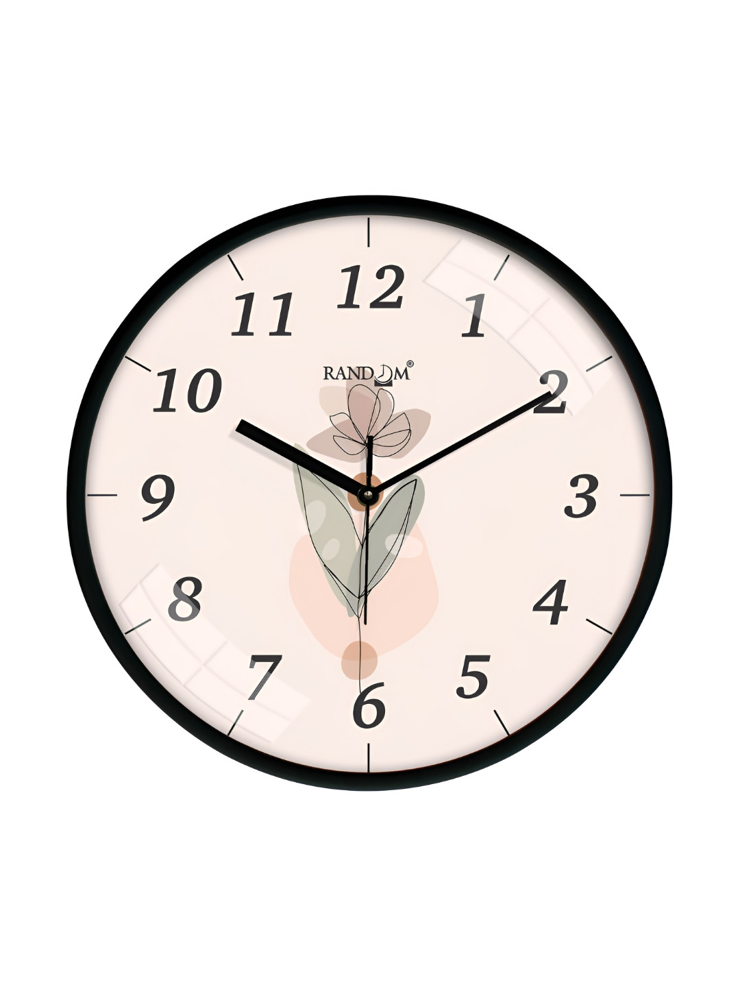 RANDOM Black & Peach Printed Dial Wall Clock