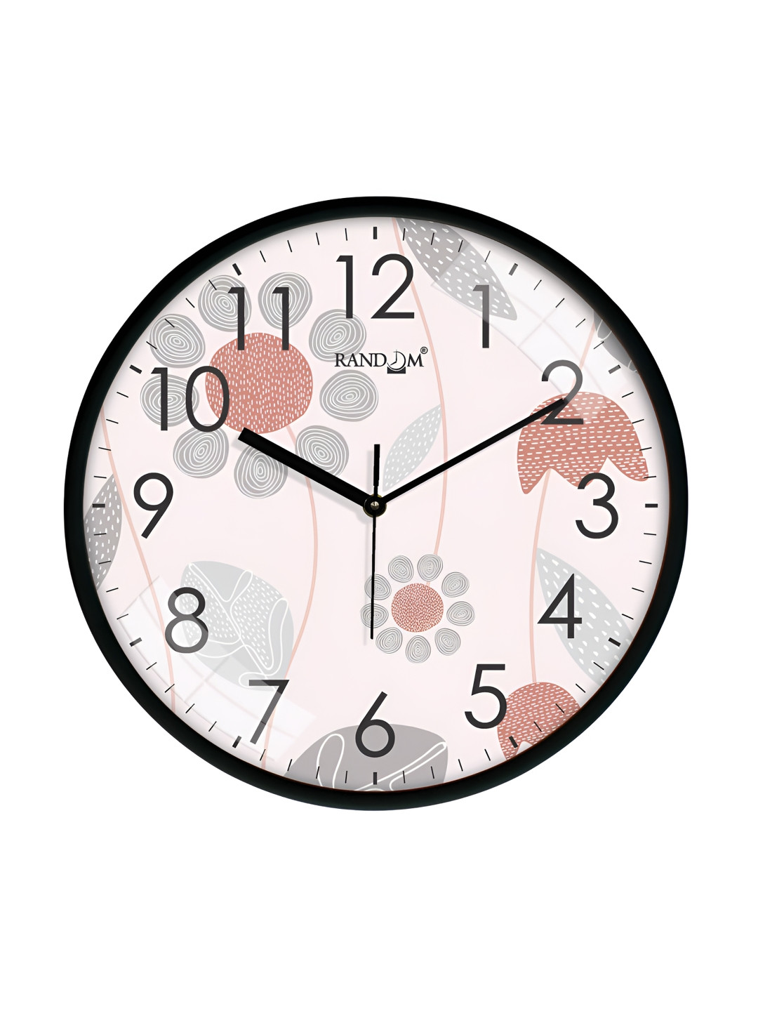 RANDOM Black & Grey Printed Dial Wall Clock