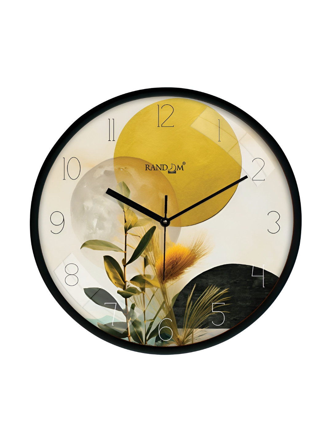 RANDOM Yellow & White Printed Dial Wall Clock