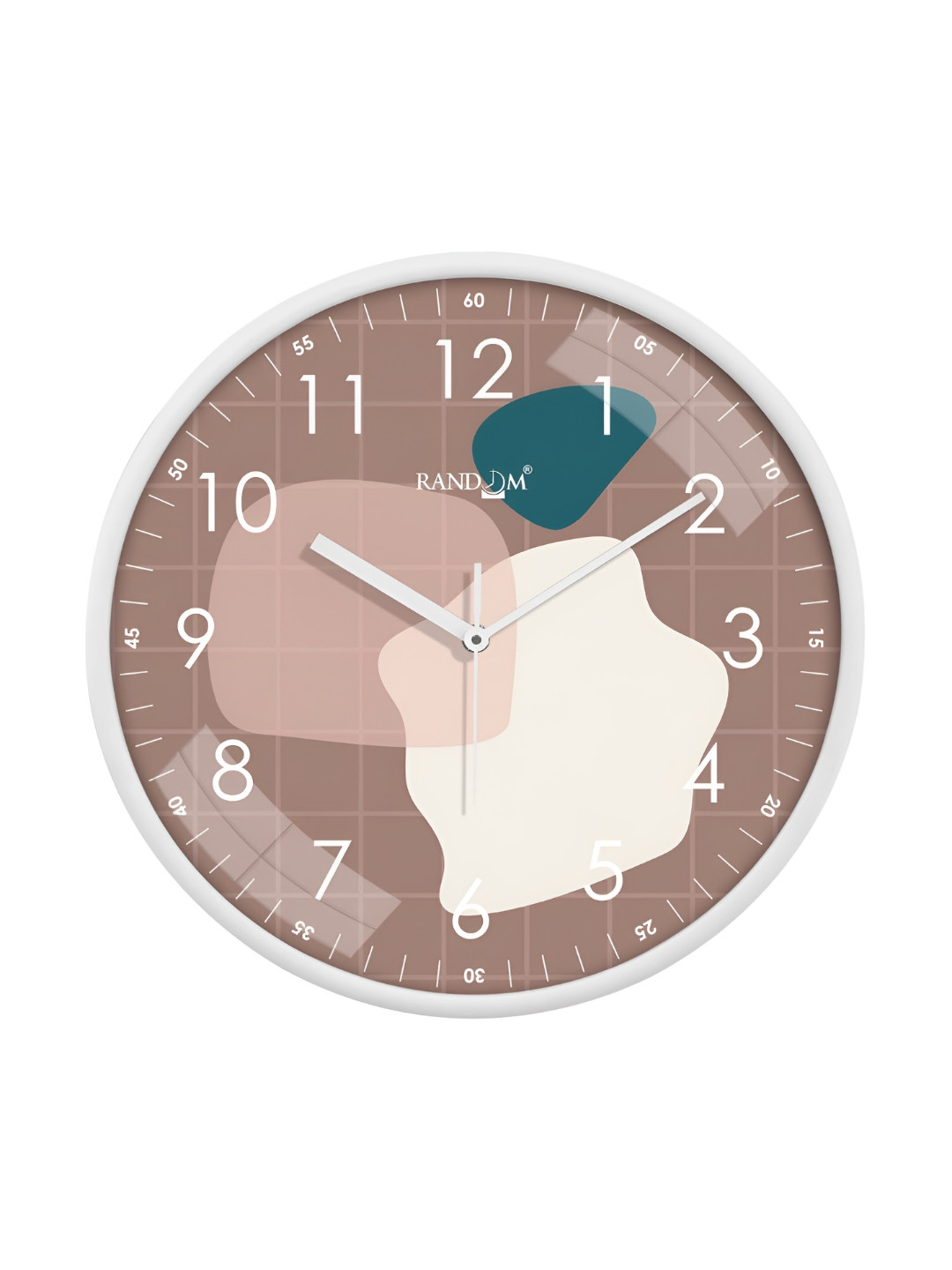 RANDOM Brown & White Printed Dial Wall Clock