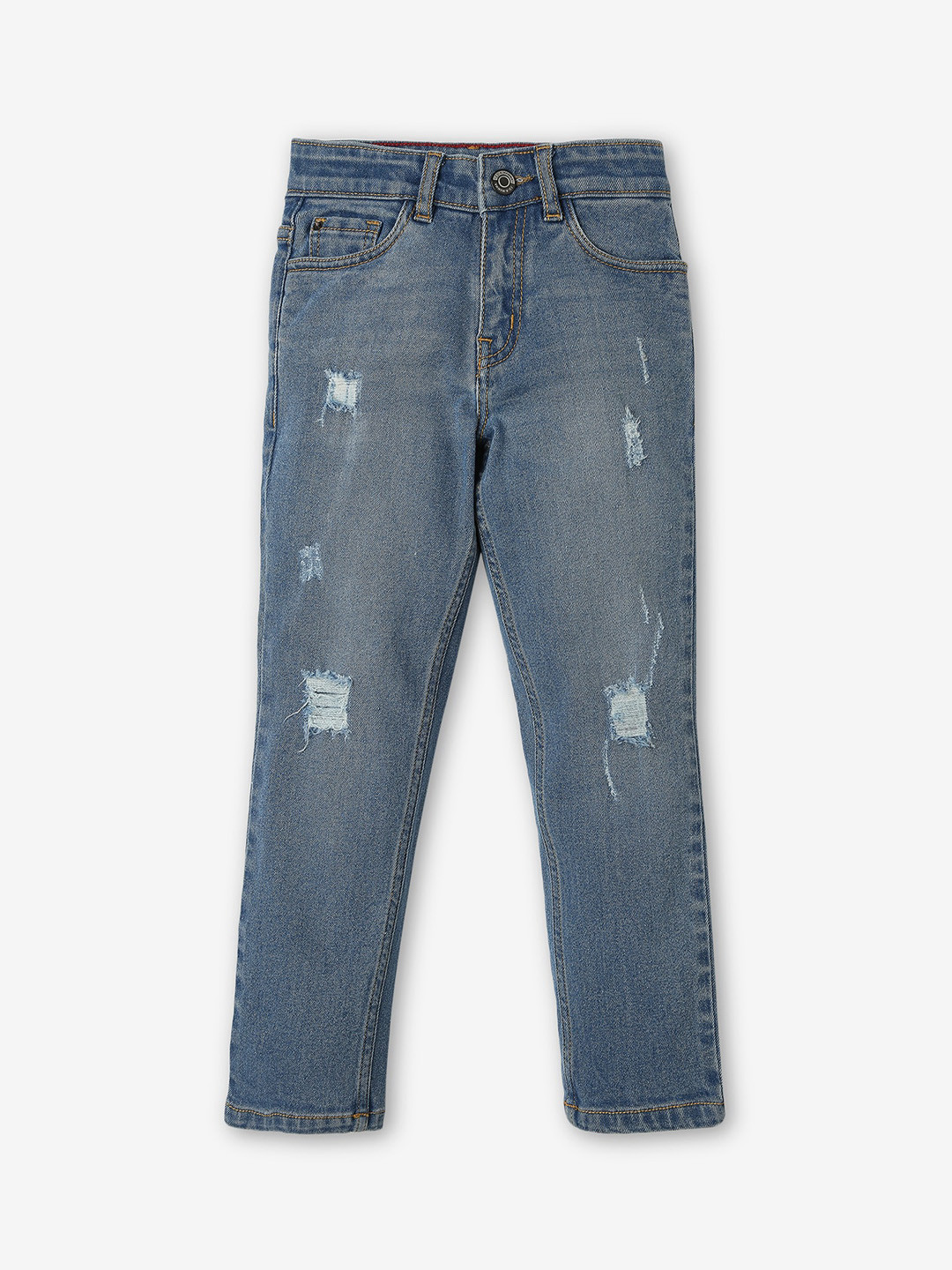 Ed-a-Mamma Boys Comfort Mildly Distressed Light Fade Pure Cotton Jeans