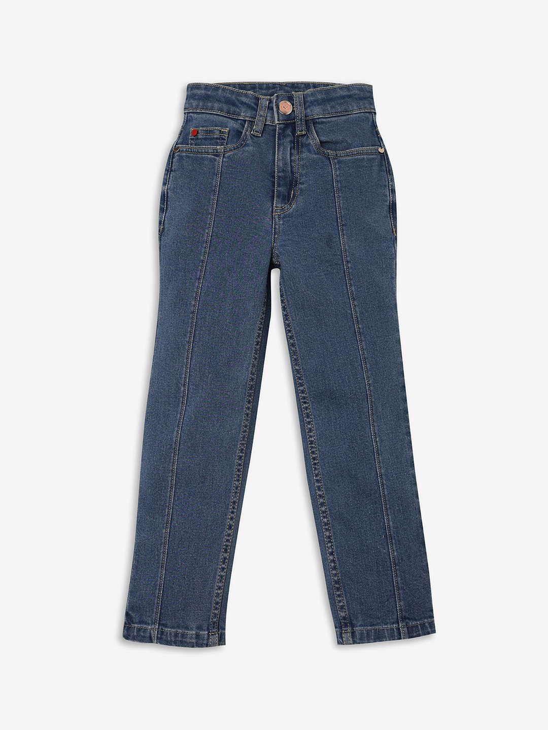 Ed-a-Mamma Girls Blue Comfort Stretchable Denim Jeans