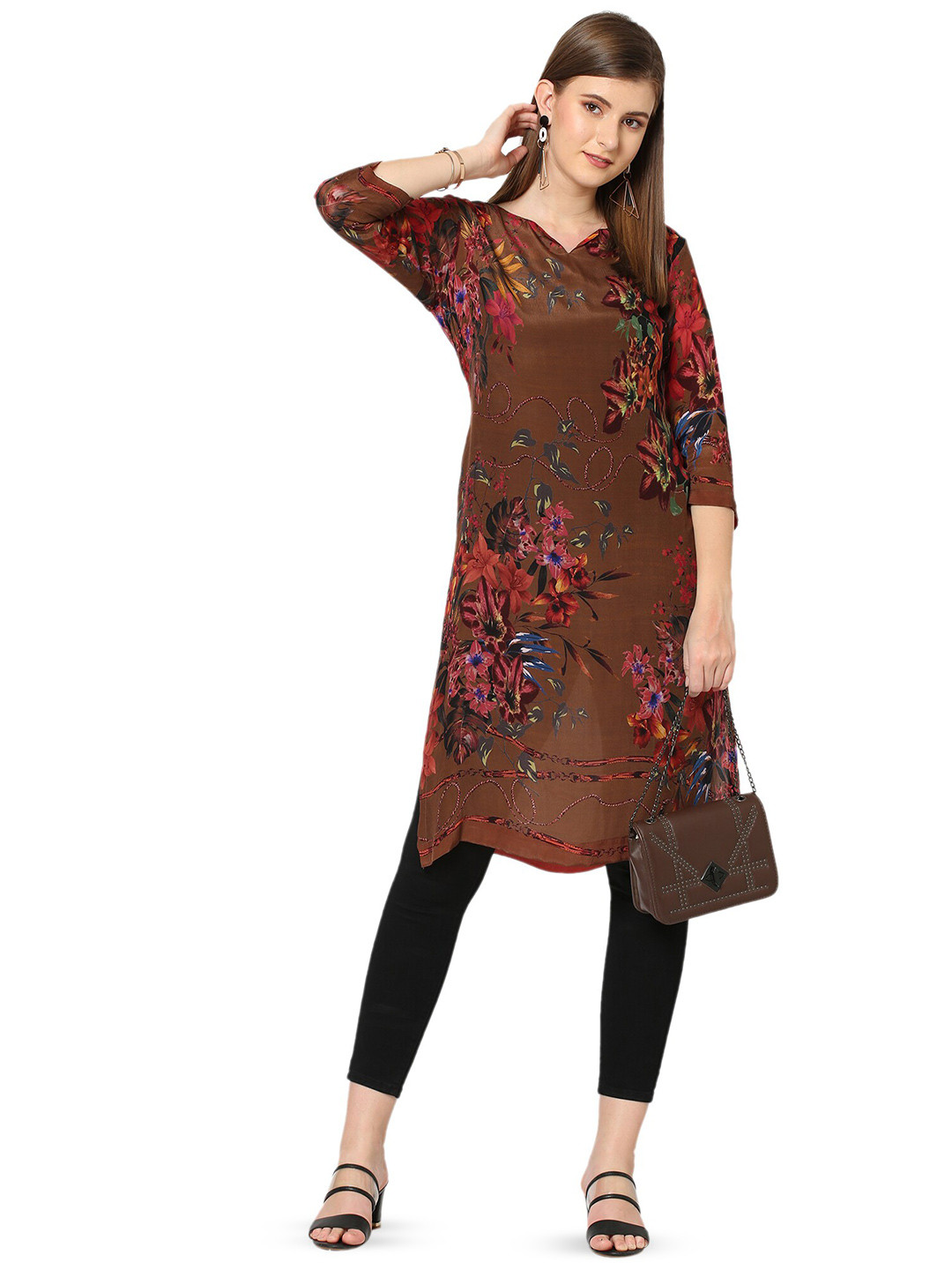 Cloth Haus India Floral & Rope Printed Straight Kurta