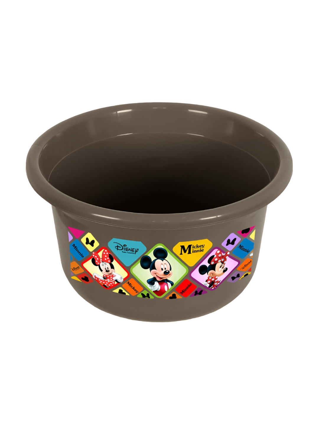 Kuber Industries Brown Printed Round Baby Bath Tub 25 L