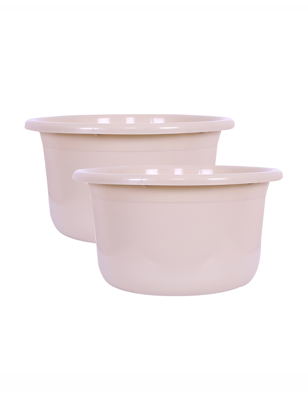 Kuber Industries Set Of 2 Beige-Colored Plastic Bath Tub