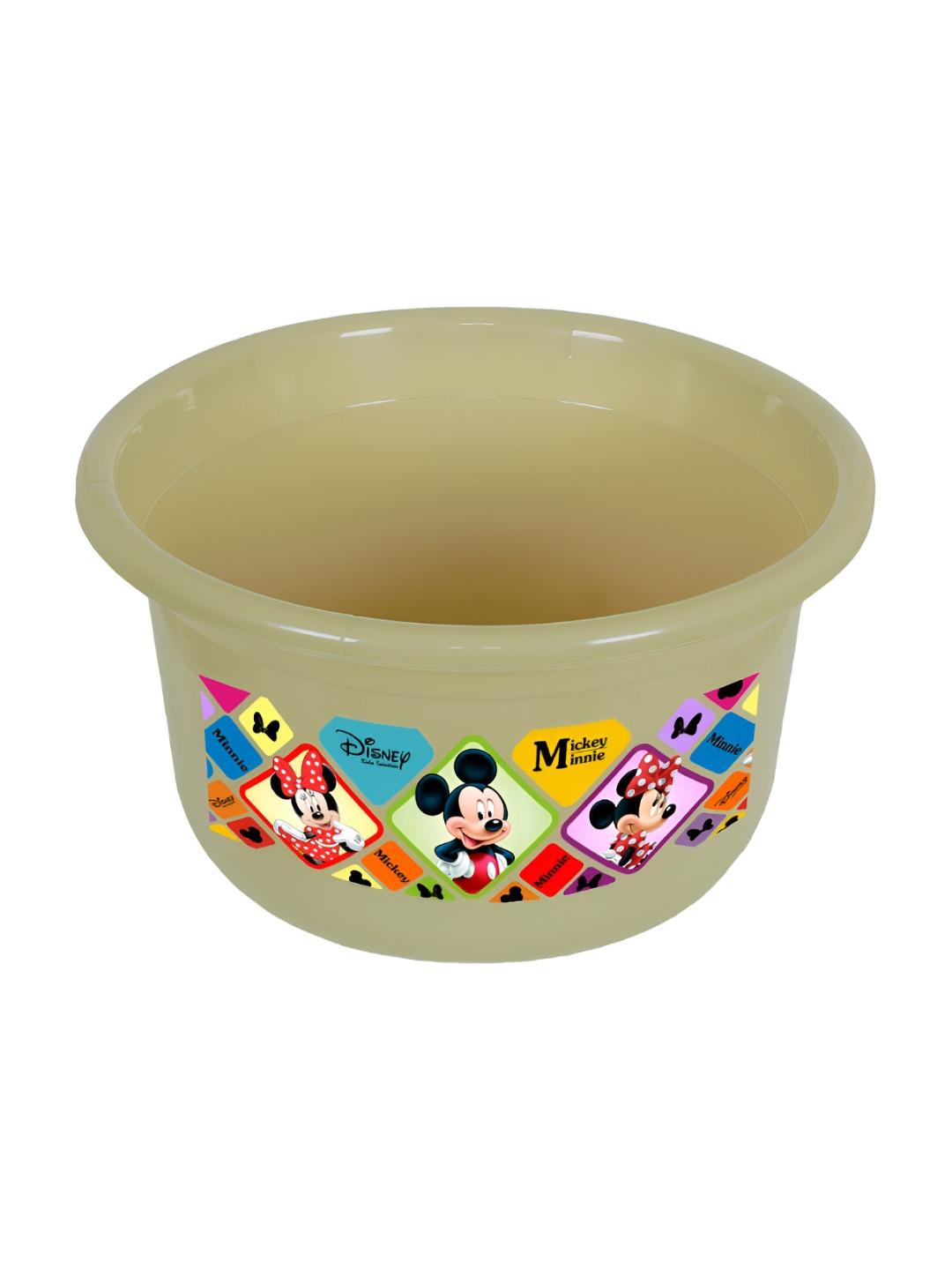 Kuber Industries Beige-Colored & Red Printed Plastic Bath Tub