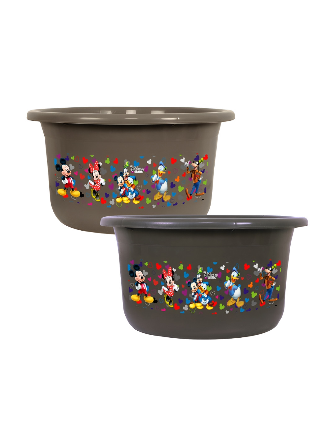Kuber Industries Infants Set Of 2 Mickey Mouse & Friends Printed Versatile Bath Tubs