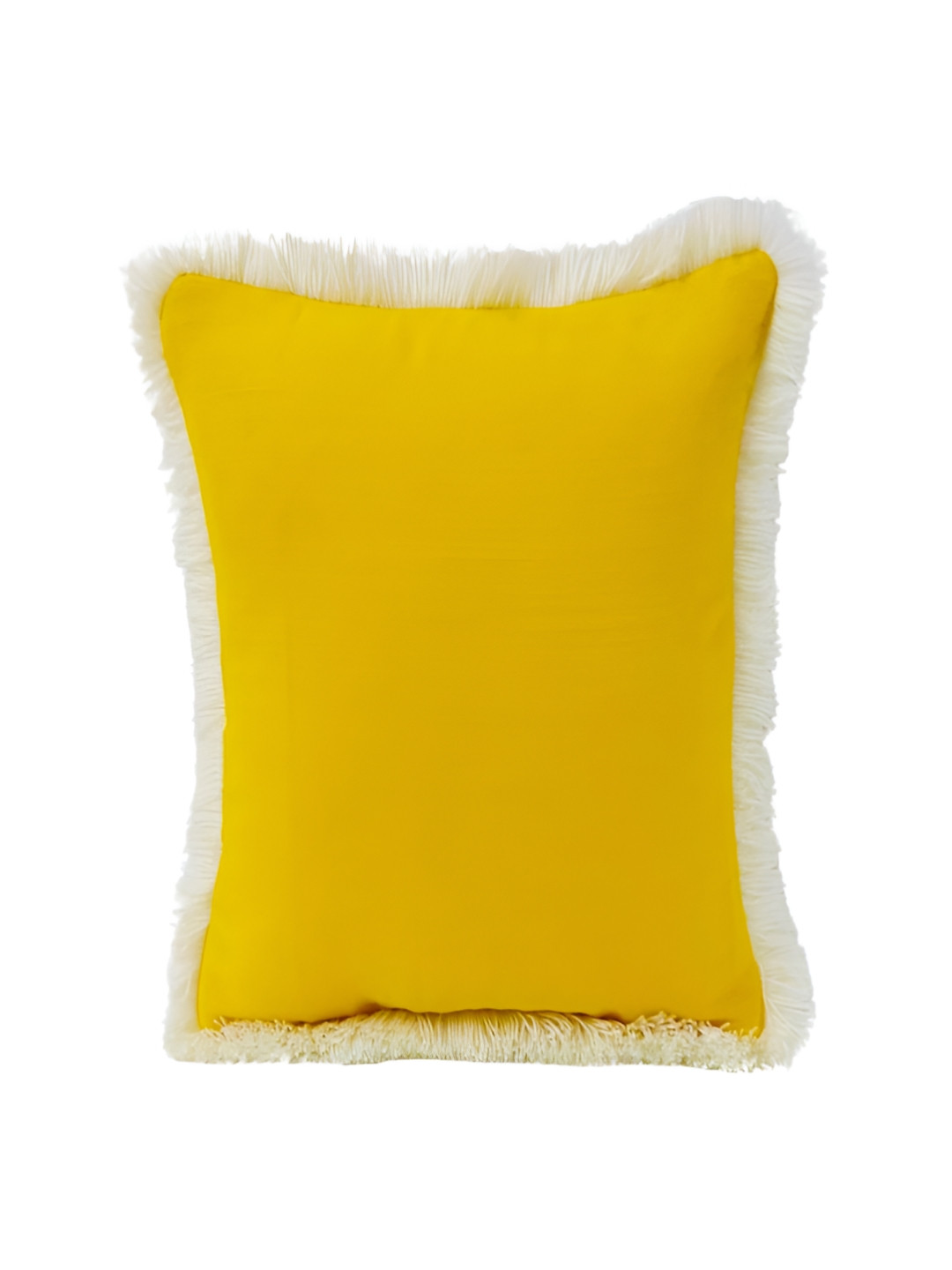 THROWPILLOW Mustard Polyester Fade Resistant Textured Rectangle Cushion Cover -14x14In