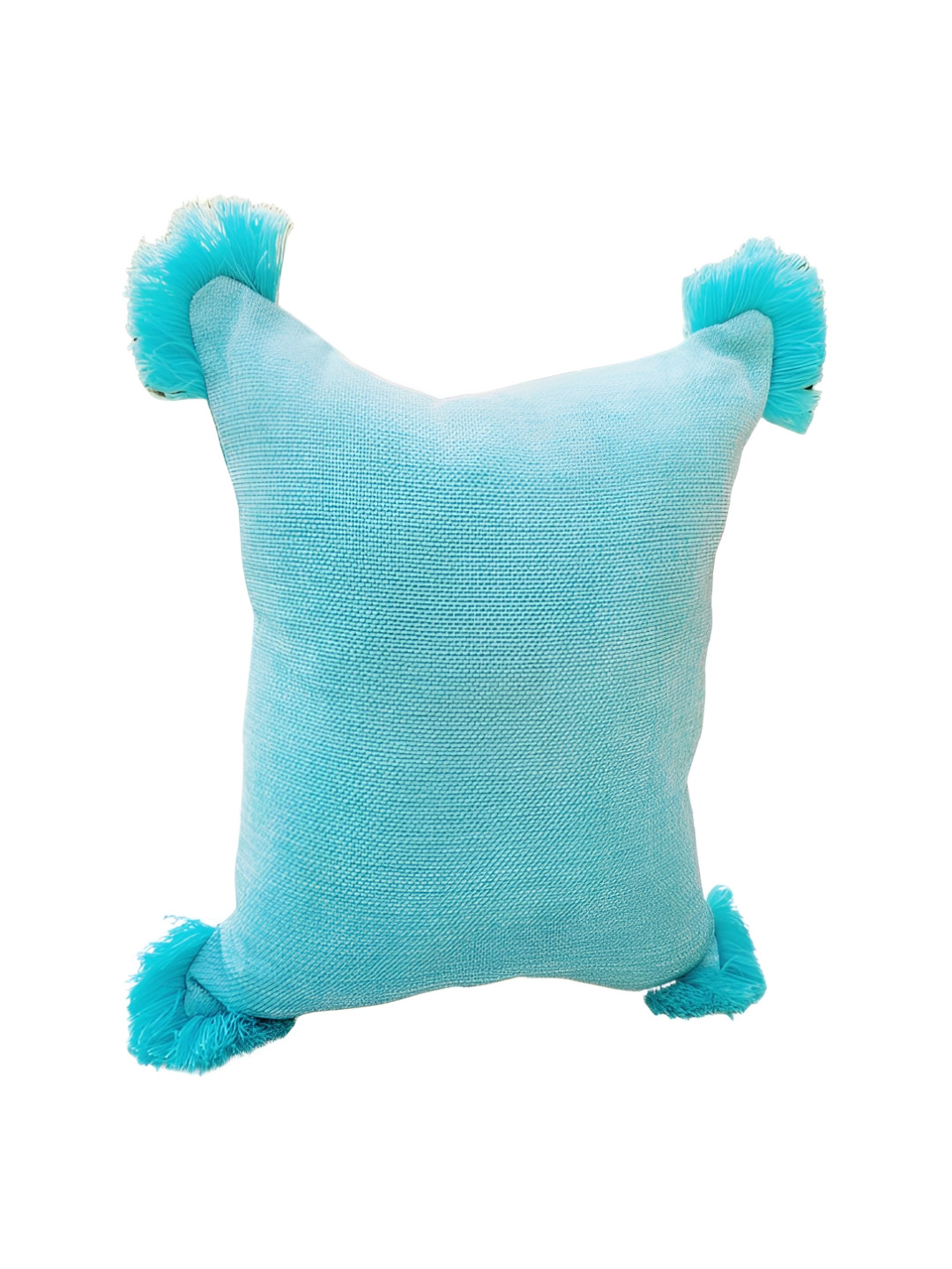 THROWPILLOW Turquoise Blue Polyester Washable Textured Square Cushion Cover -20x20In