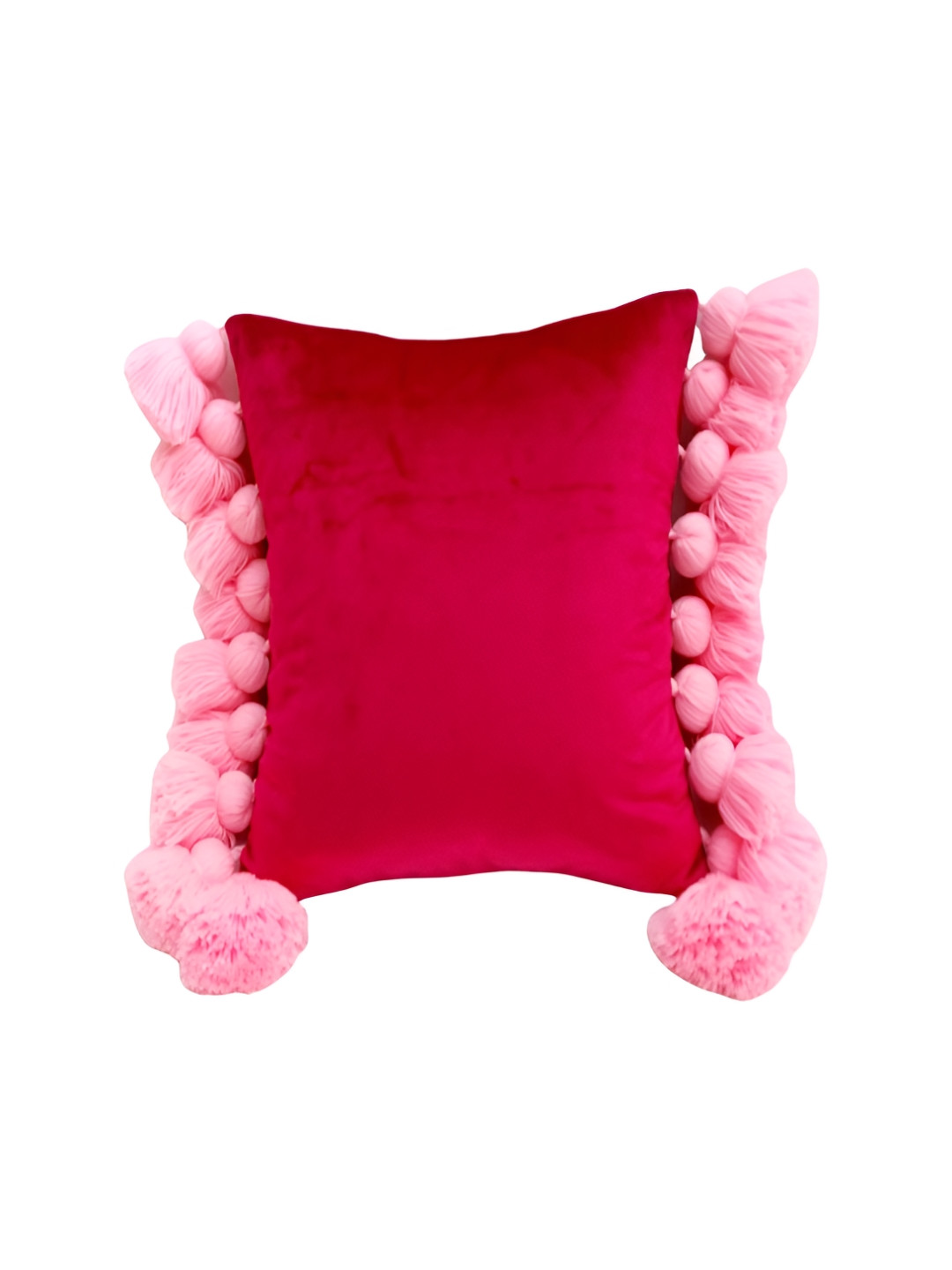 THROWPILLOW Red Polyester Washable Square Cushion Cover -16x16In