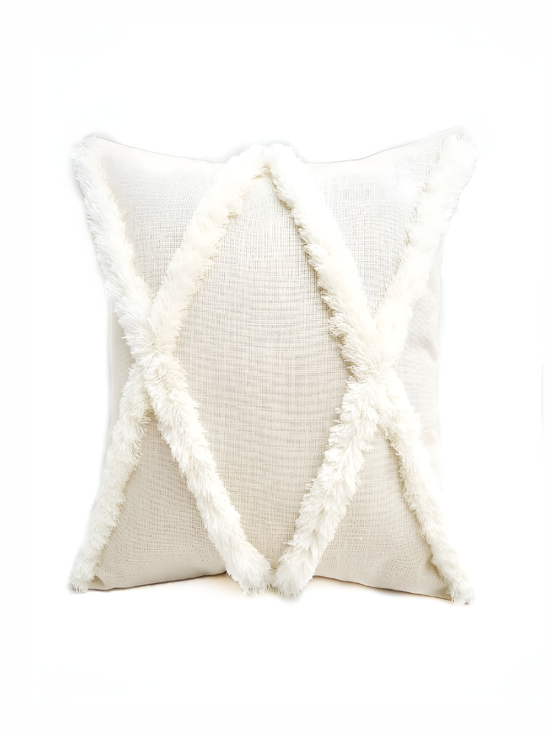 THROWPILLOW Self Design Polyester Fade Resistant Textured Cushion Cover - 12 x 12 Inches