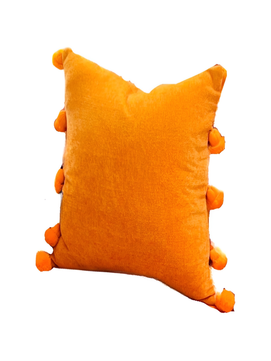 THROWPILLOW Yellow Polyester Handcrafted Embellished Square Cushion Covers - 22 x 22 In