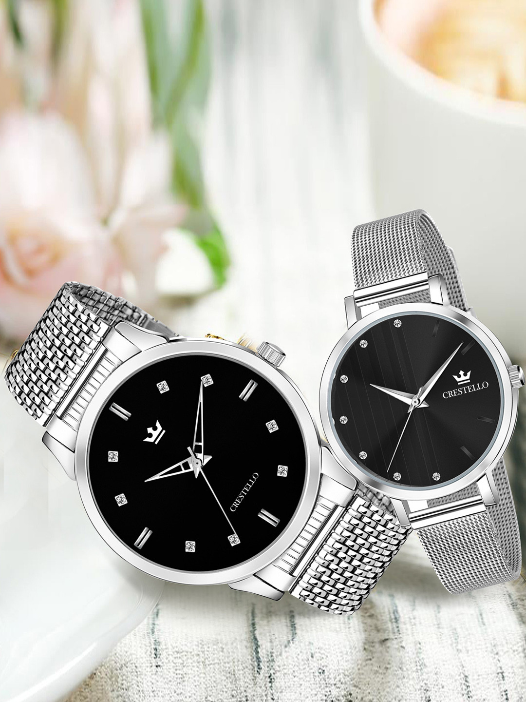 CRESTELLO Unisex Stainless Steel Dial His & Her Analogue Watch CRCM-001-103