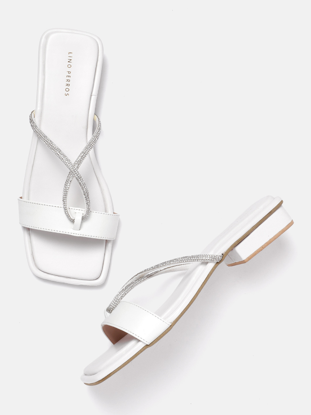 Lino Perros Embellished Open Toe Flats