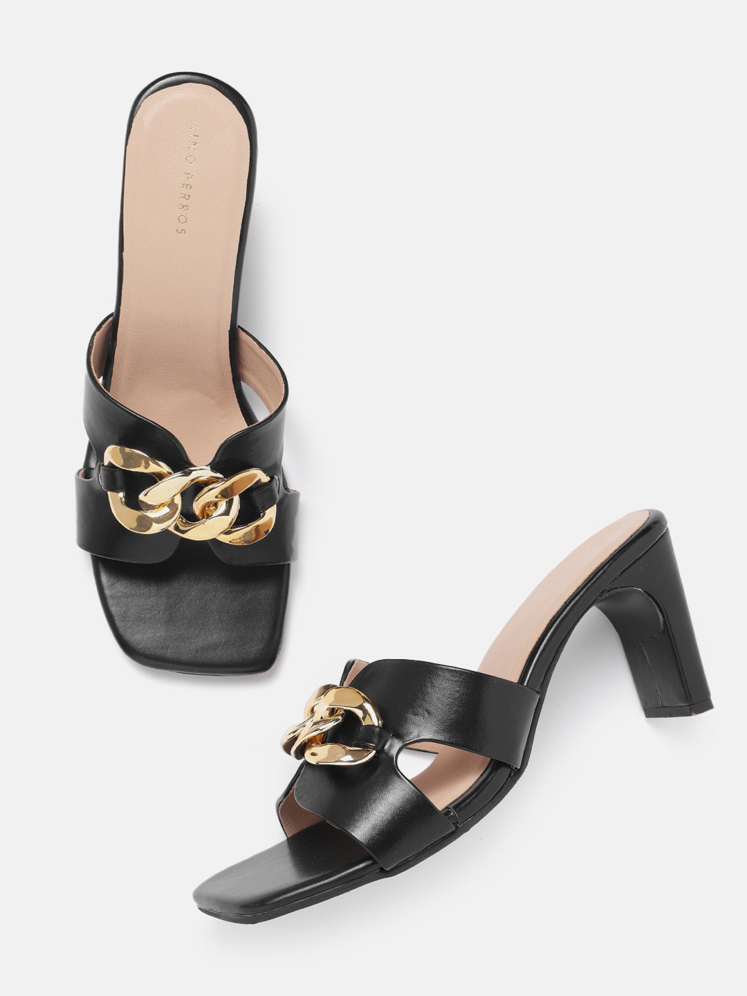 Lino Perros Chain Detail Block Heel