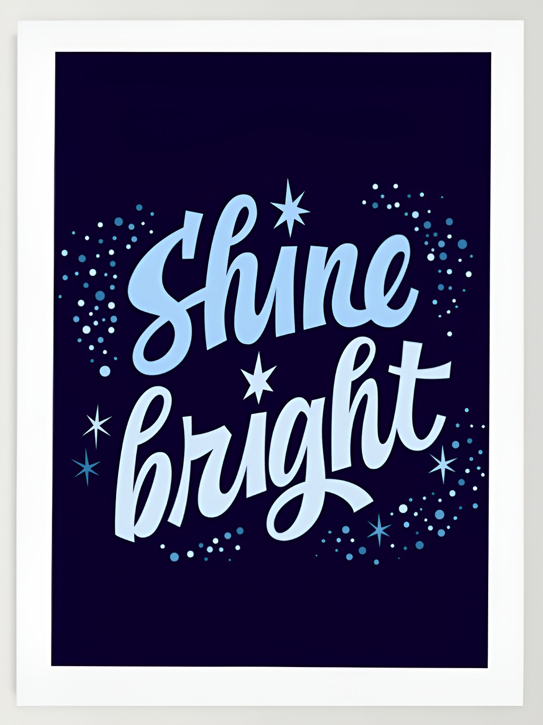 DecorTwist Blue & White Motivational Thoughts Printed Poster Framed Wall Art