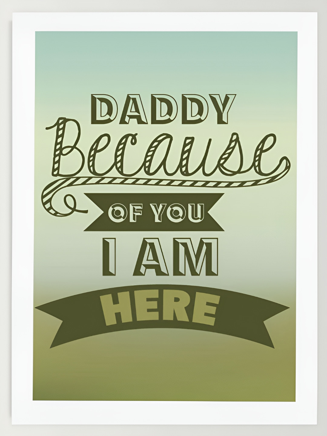 DecorTwist Grey & White Quotes Printed Poster Framed Wall Art for Dad