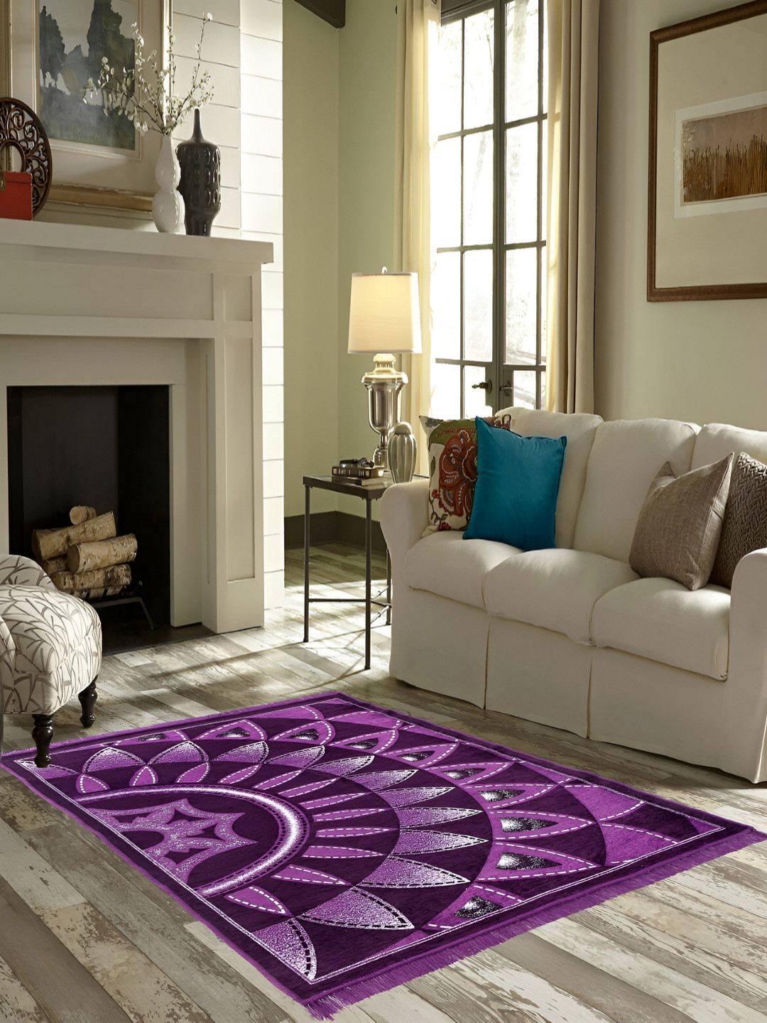ZESTURE Purple Abstract Carpet