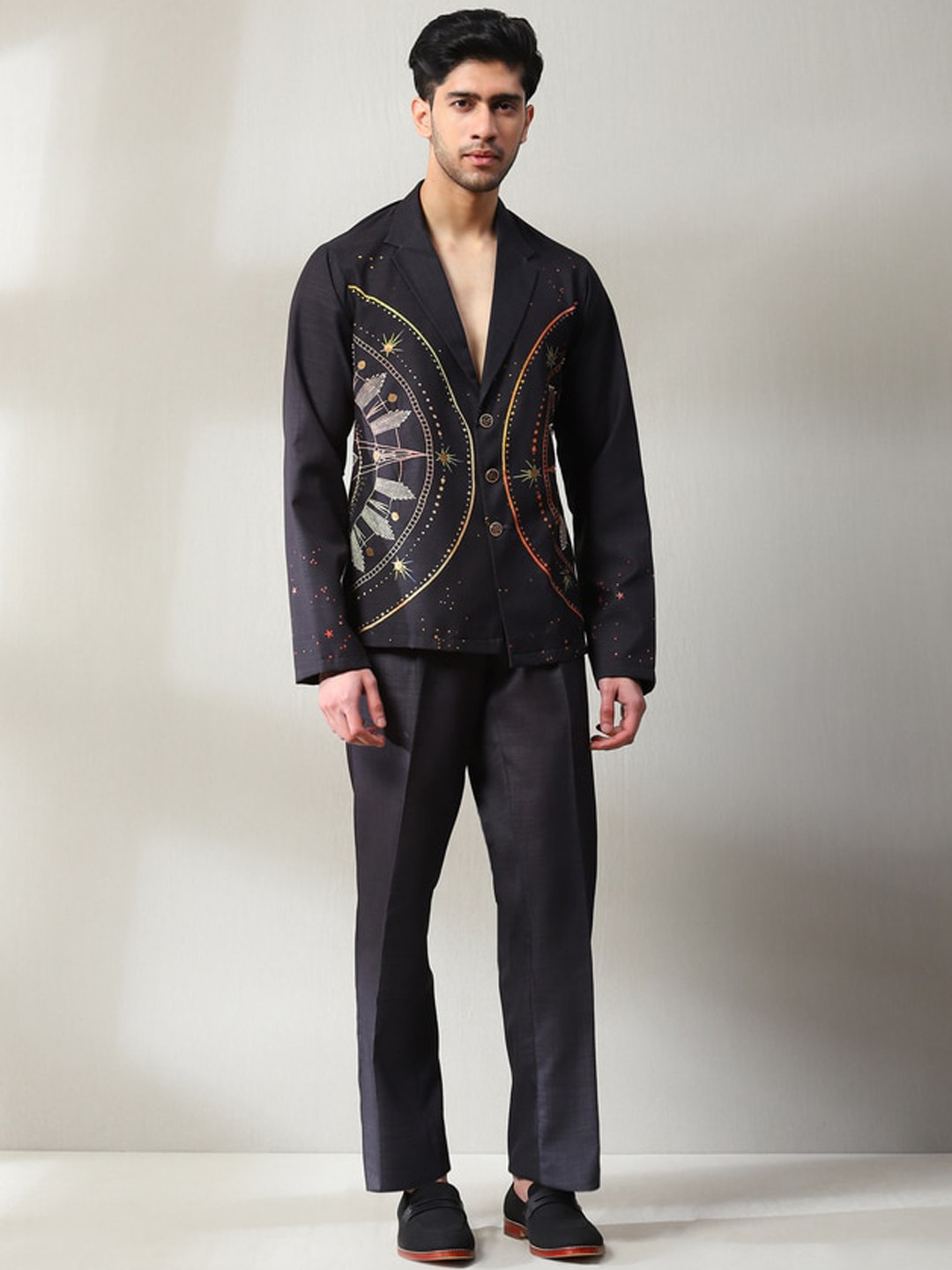 Soniya g Printed Suede Shirt & Trousers Co-Ords Set