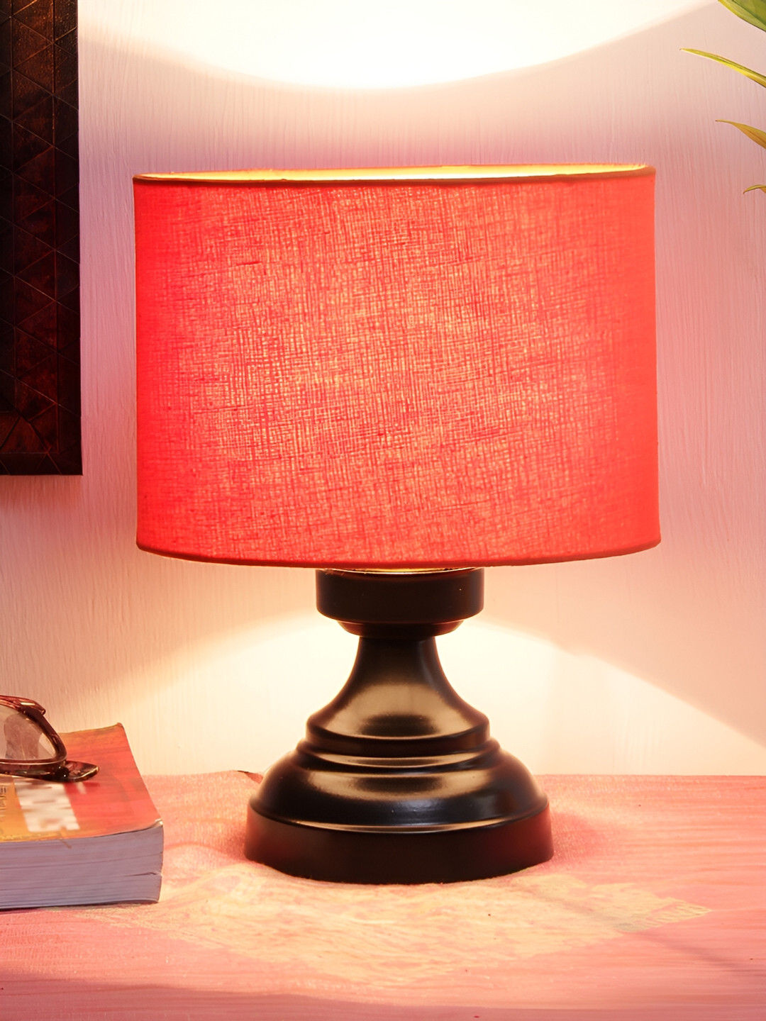 Devansh Orange Iron Traditional Cylindrical Shaped Table Lamp