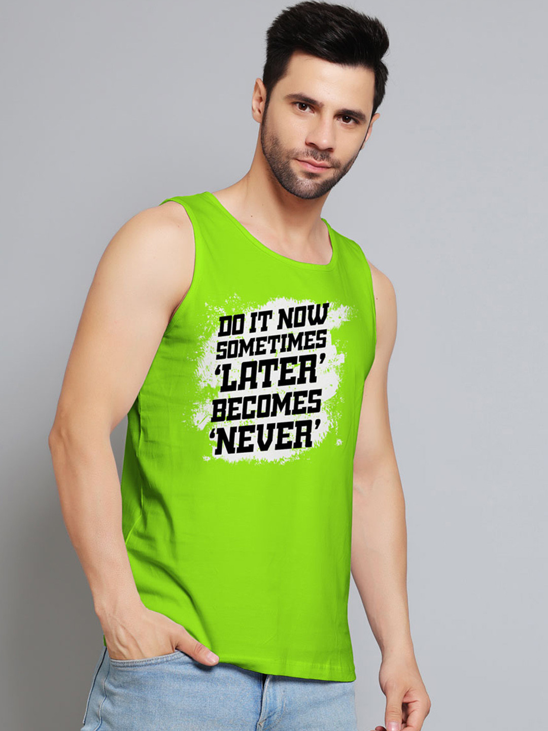 Juxar Printed Cotton Innerwear Vests JXR-087SAN-GN-XS