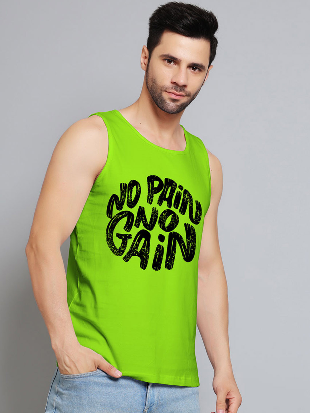 Juxar Printed Cotton Innerwear Vests JXR-125SAN-GN-XS