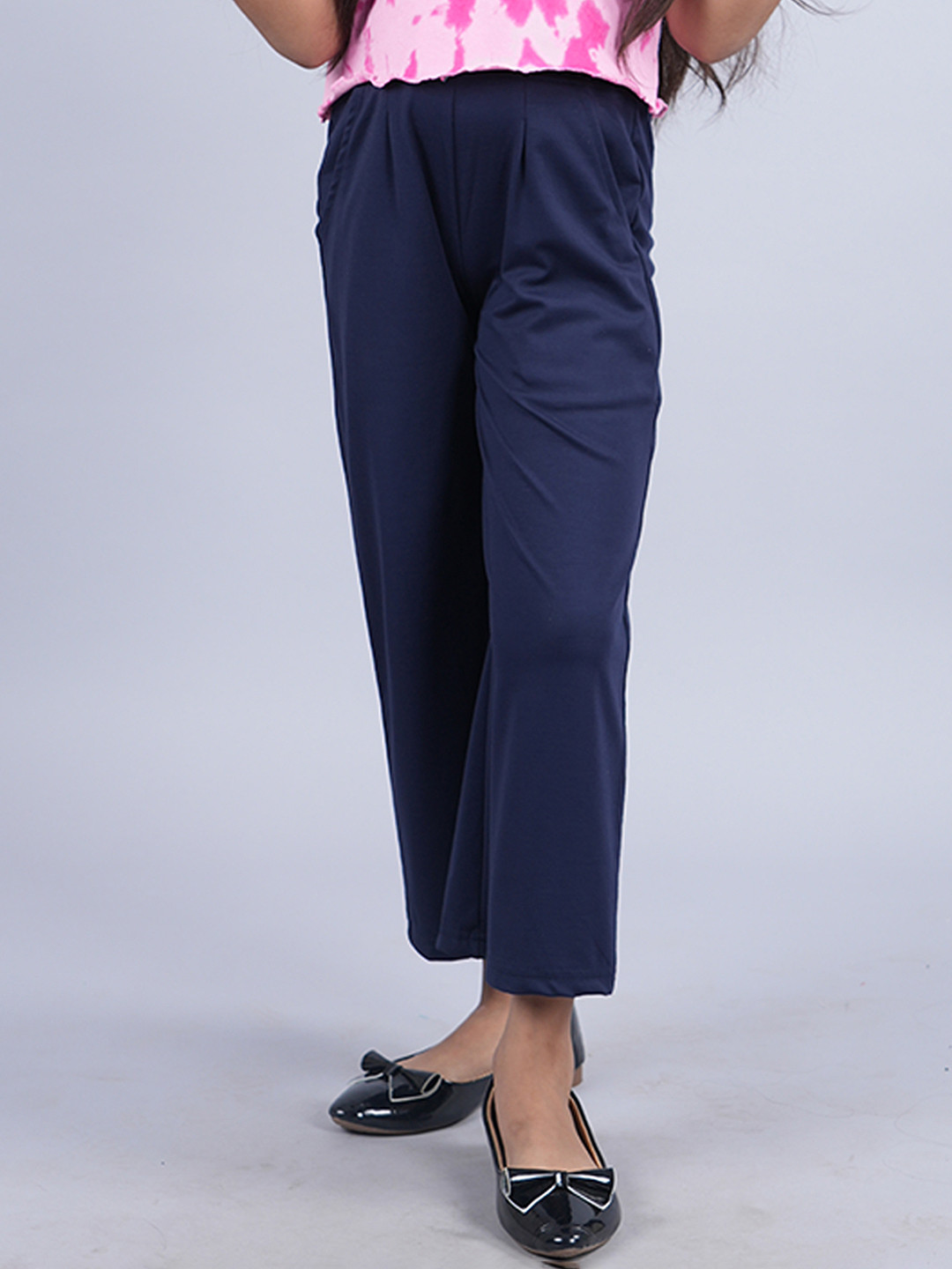 KiddoPanti Girls Straight Fit Wide Leg Trousers