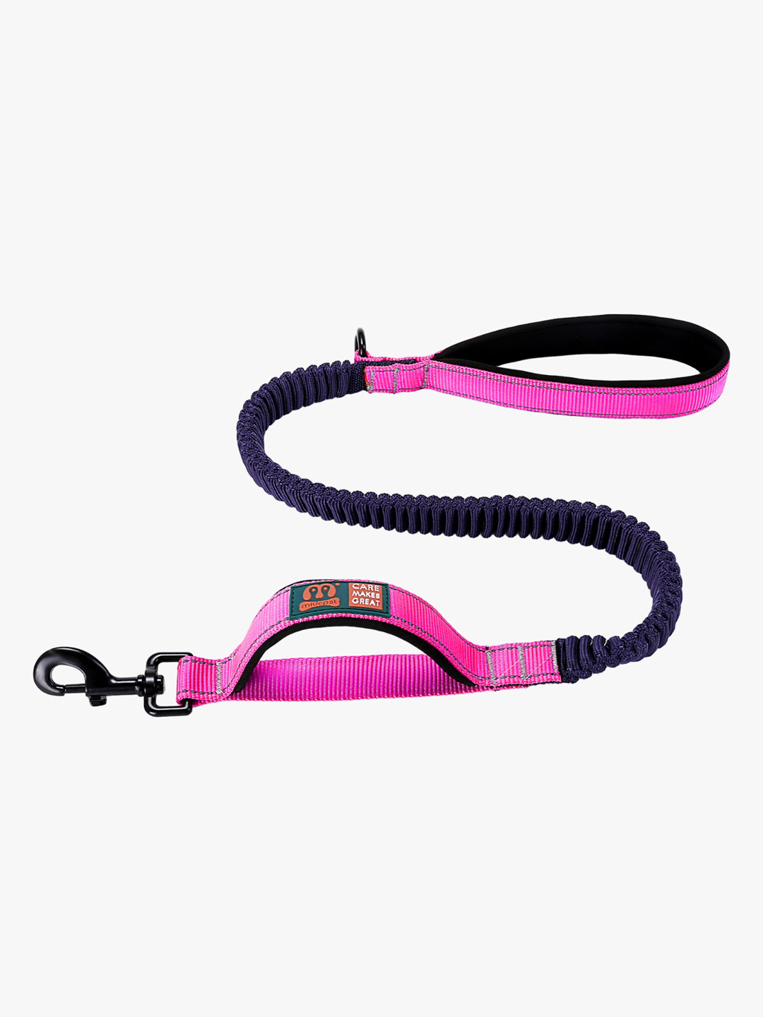 Emily pets Reflective Bungee Rope Double Padded Handle Dog Leash