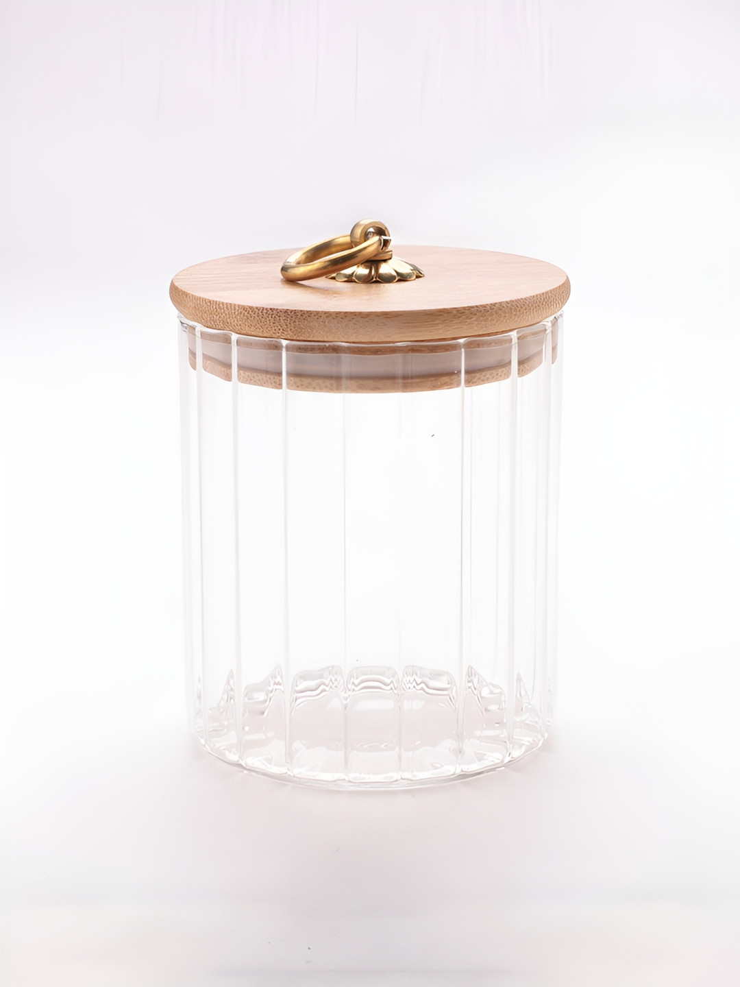 Aura Home Transparent Striped Borosilicate Glass Air Tight Clip-On Fridge Container-530ml