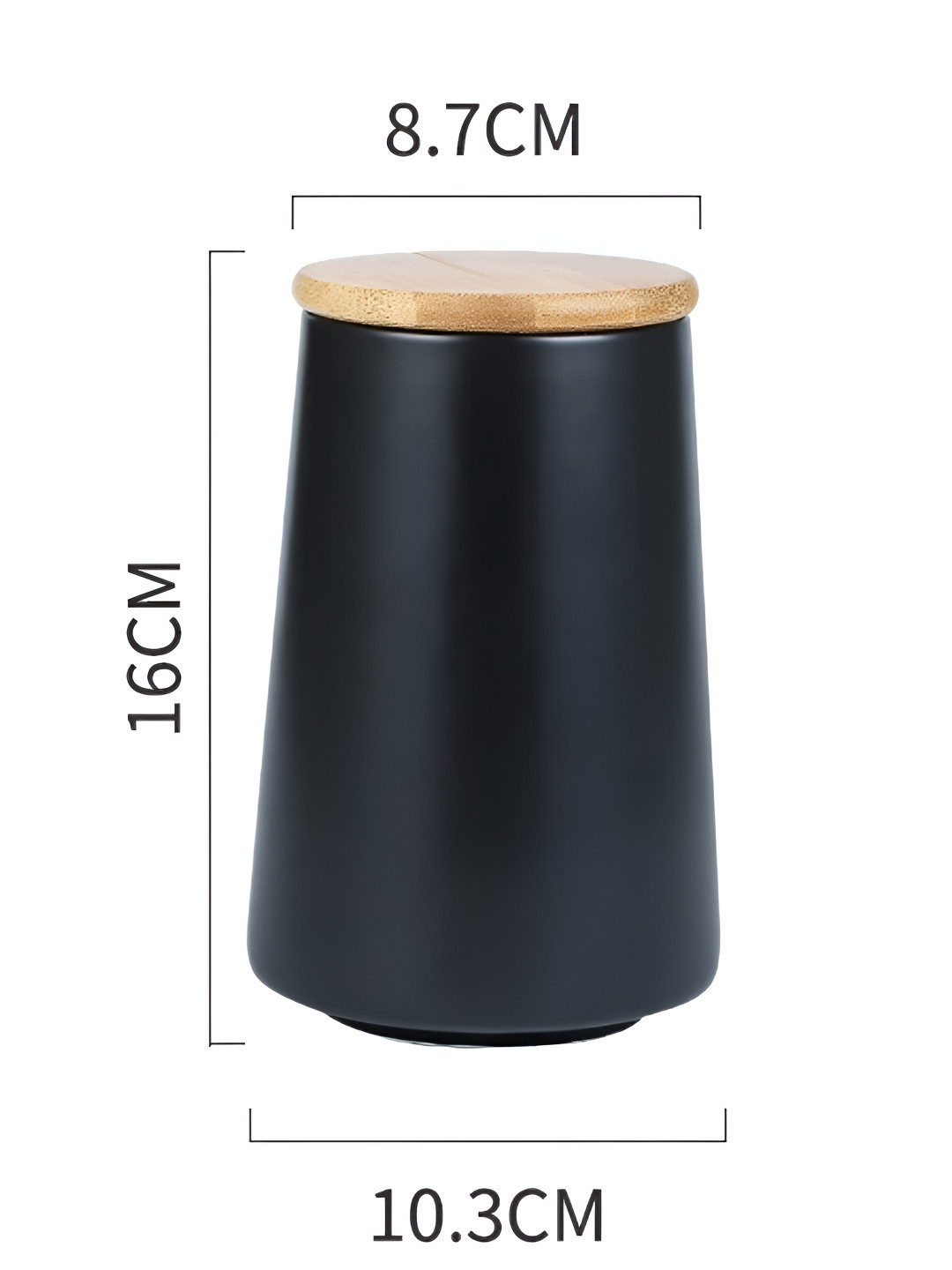 Aura Home Black Ceramic Air Tight Clip-On Jar-850ml