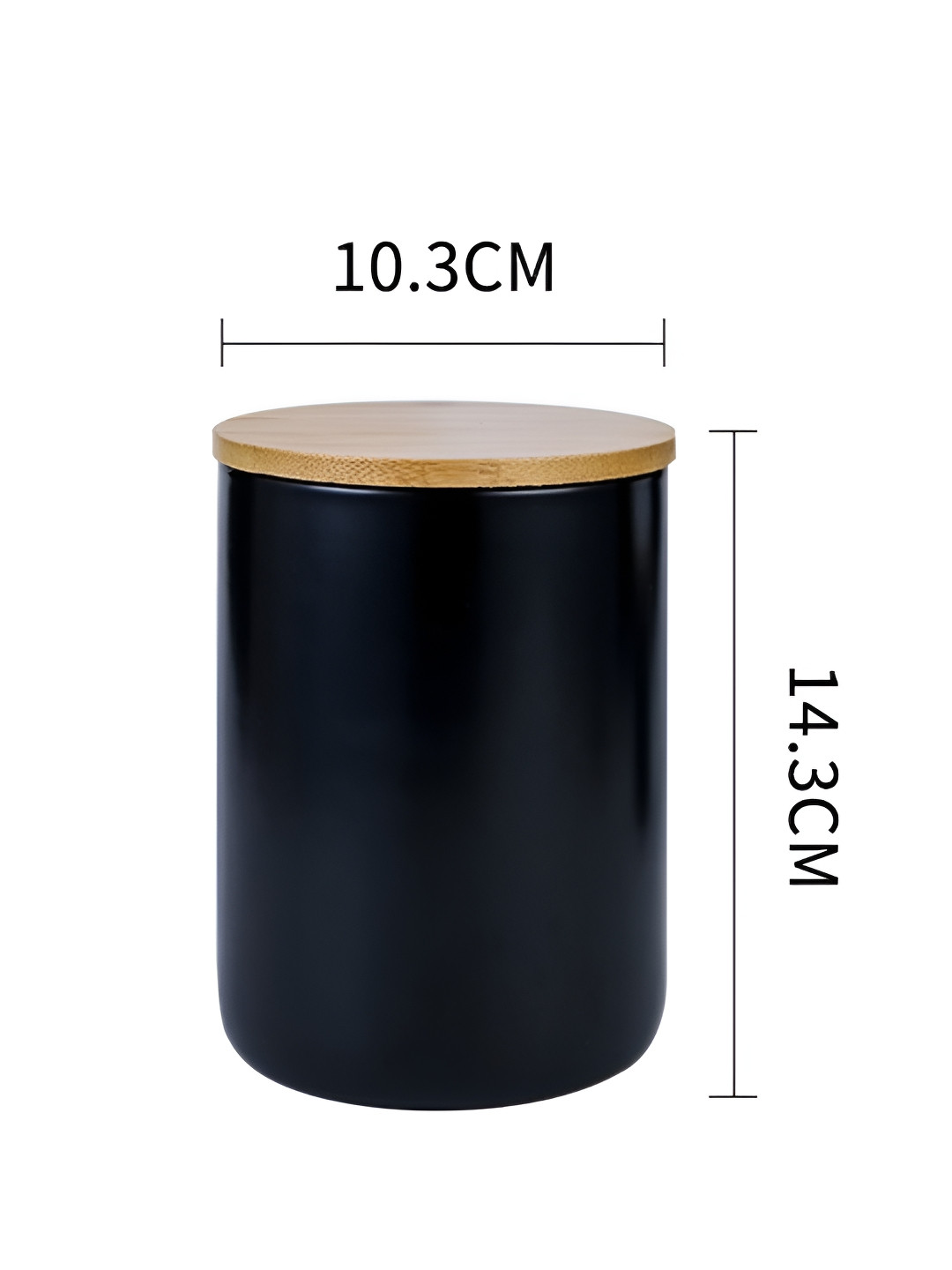 Aura Black Ceramic Dishwasher Safe Clip-On Jar-800ml