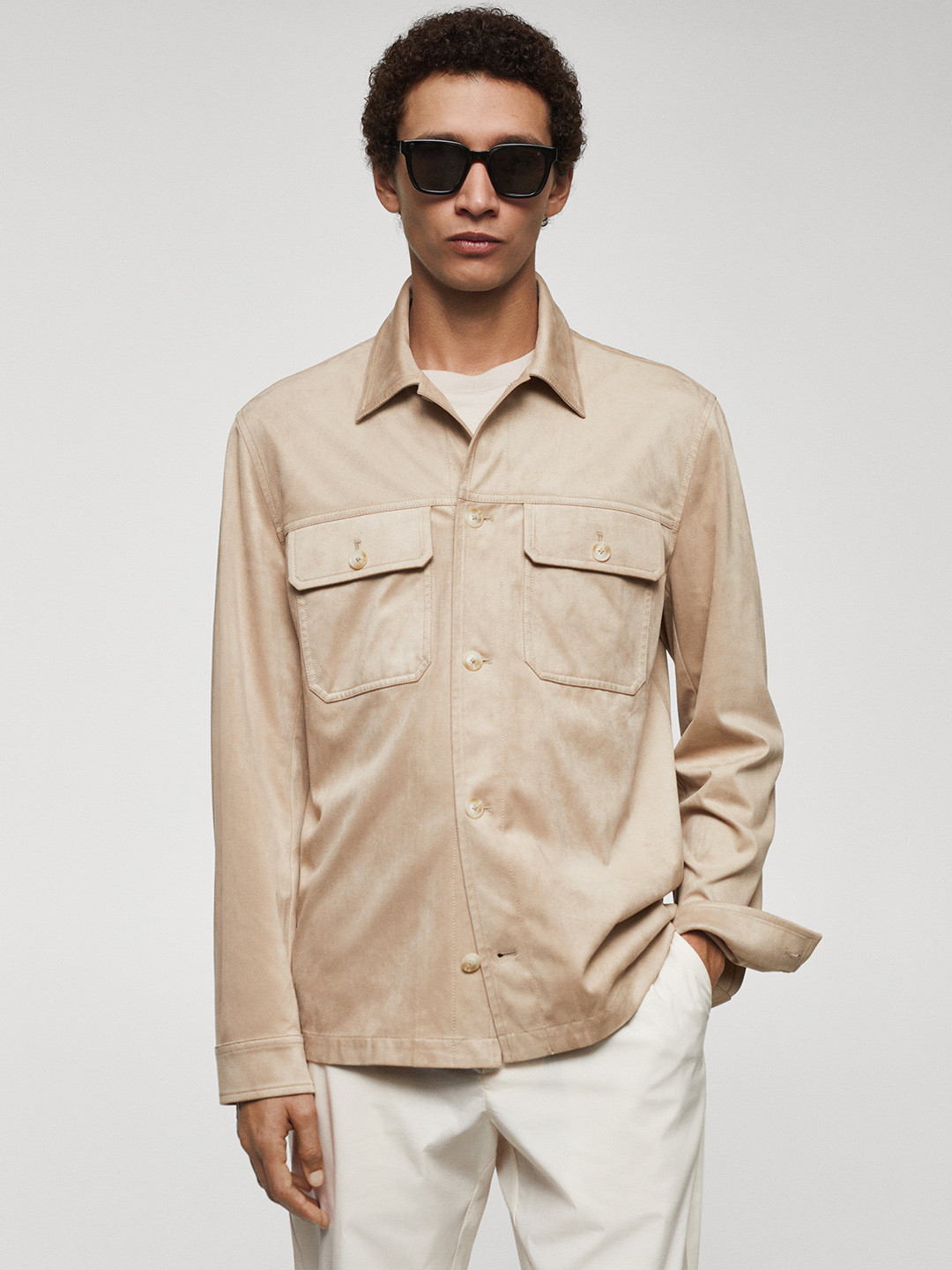 MANGO MAN Suede Effect Shacket