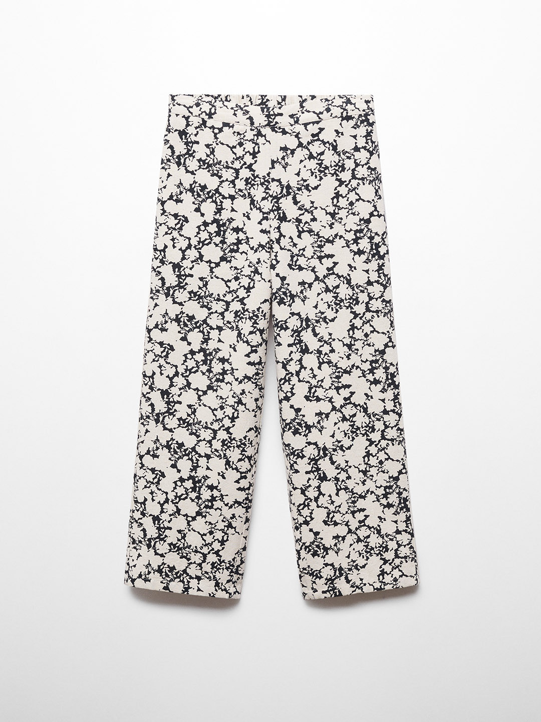 Mango Kids Floral Print Cotton Linen Trousers