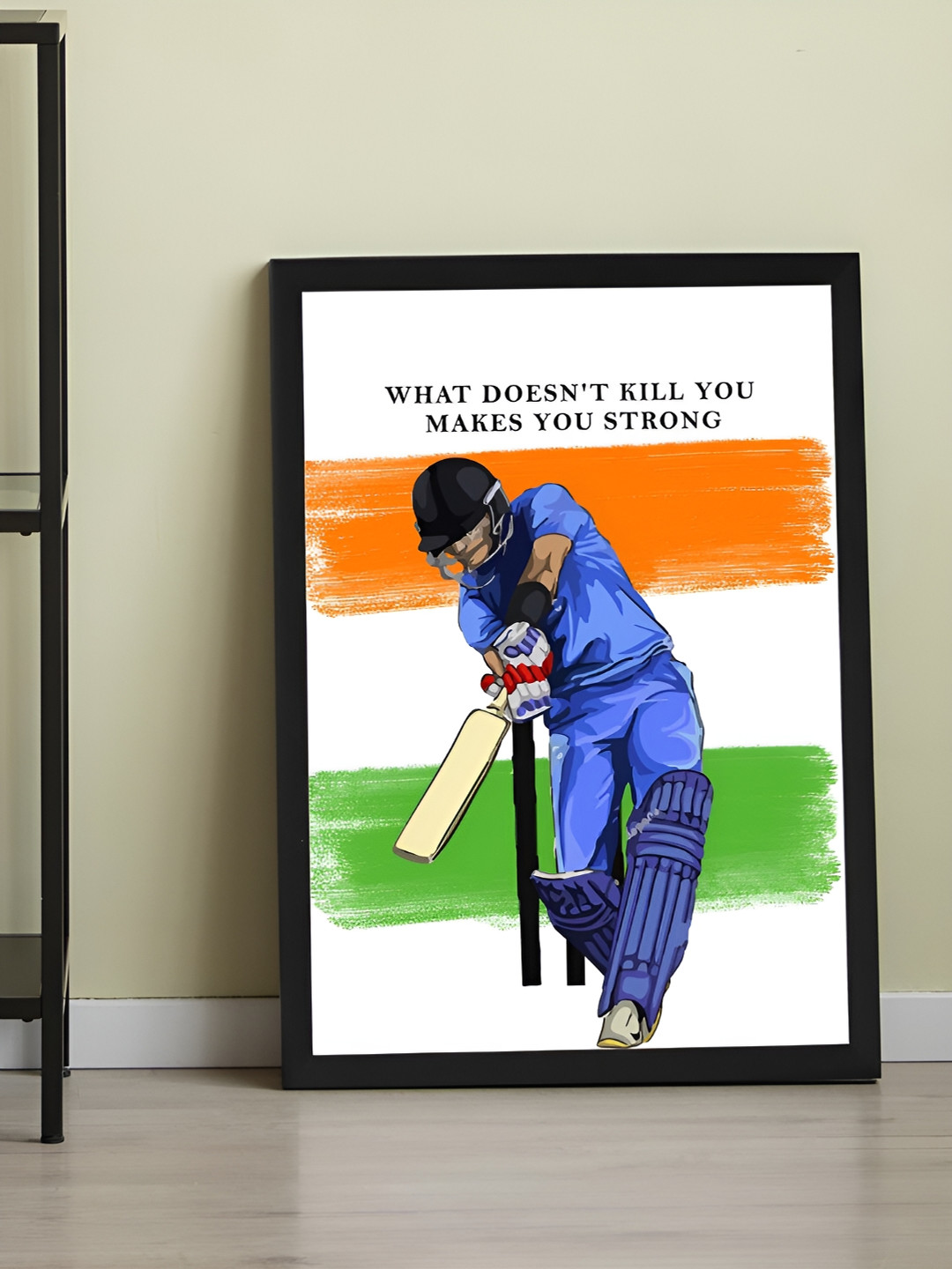 Art Street Cricket Quotes Synthetic Wood Wall Rectangle Paintings Wall Art -12.7 x 17.5In