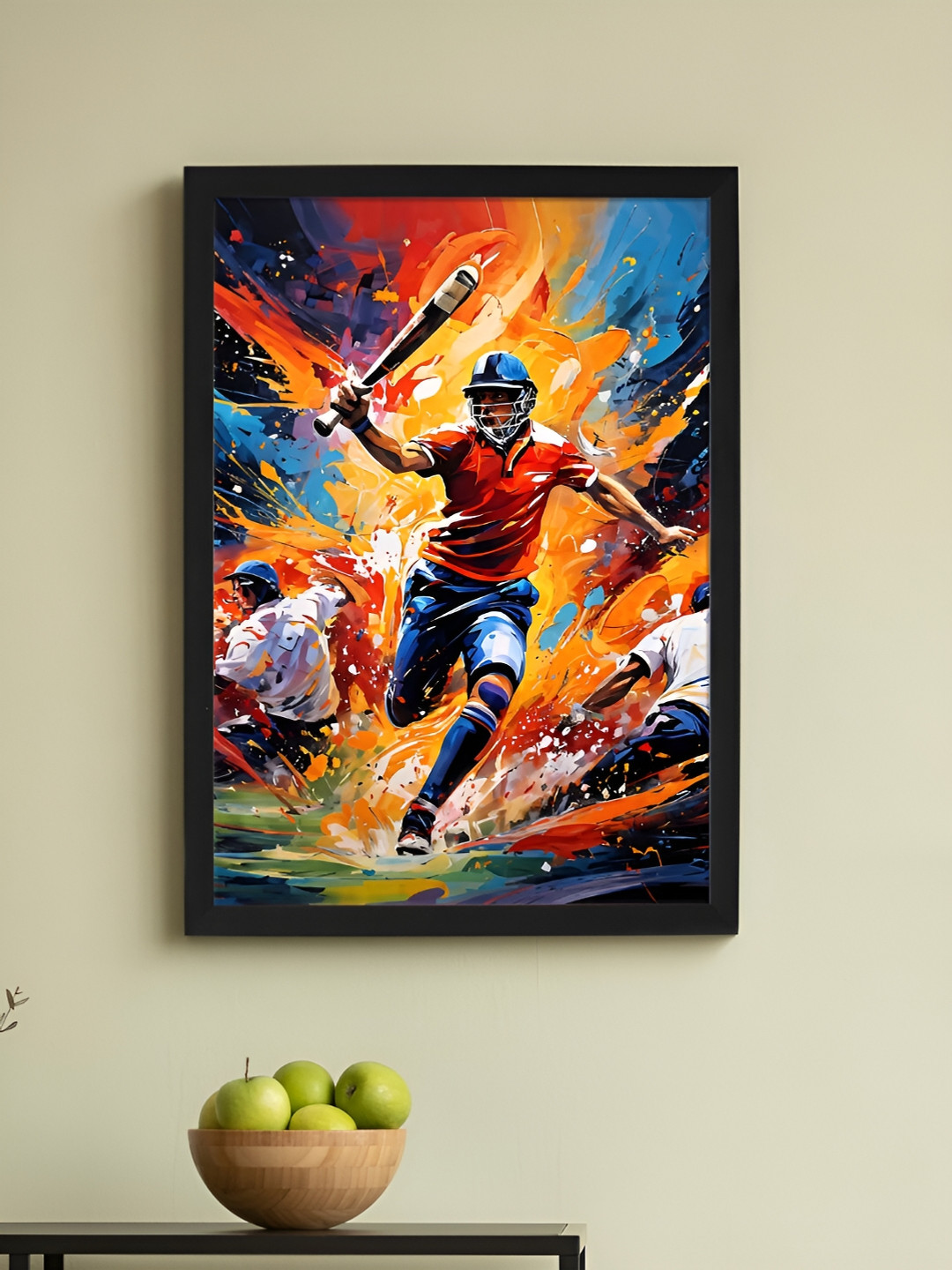 Art Street Black & Orange Framed Art Print Baseball Player Poster