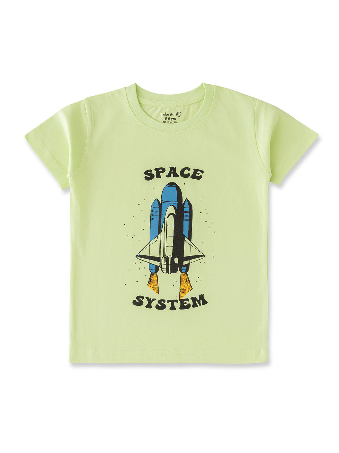 Luke & Lilly Boys Graphic Printed Round Neck Relaxed Fit Pure Cotton T-shirt