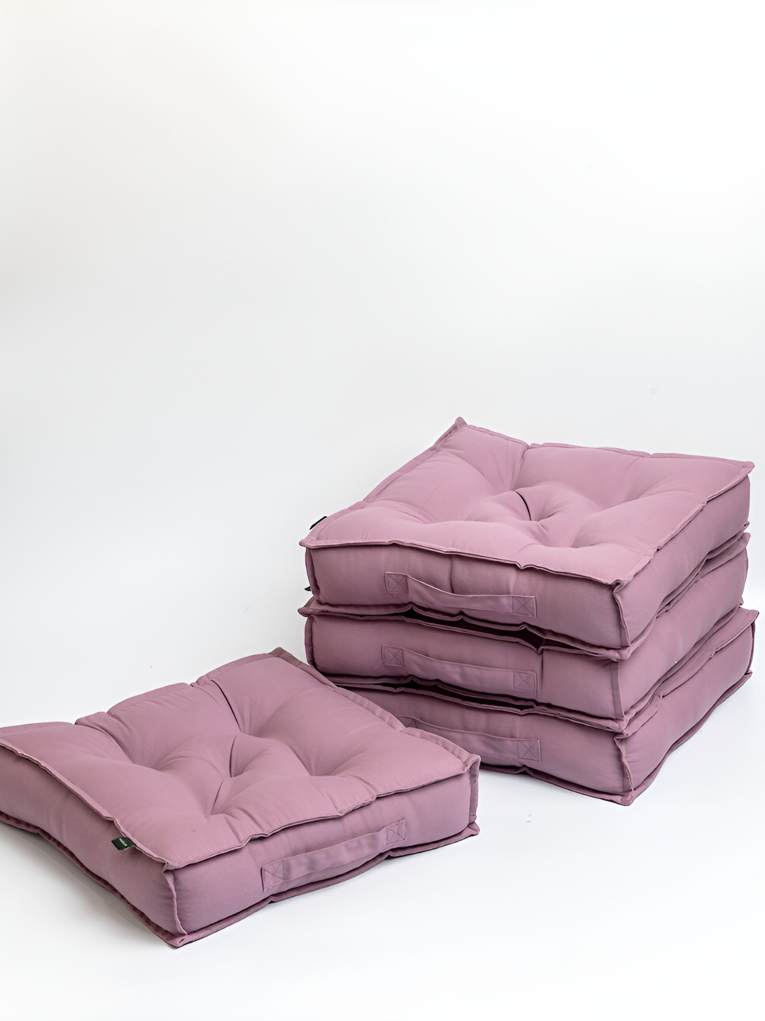 SKANDA FAB Purple 4 Pieces Pure Cotton Floor Cushion