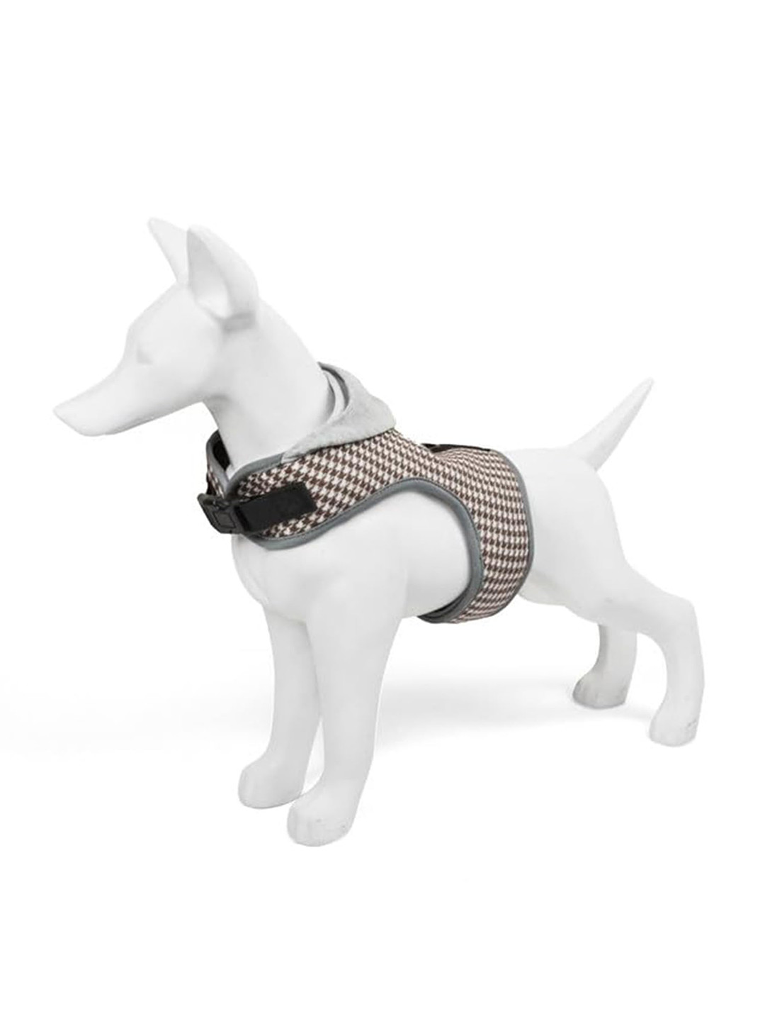 Emily pets Checked Adjustable Cat and Dog Vest Harness with Hood