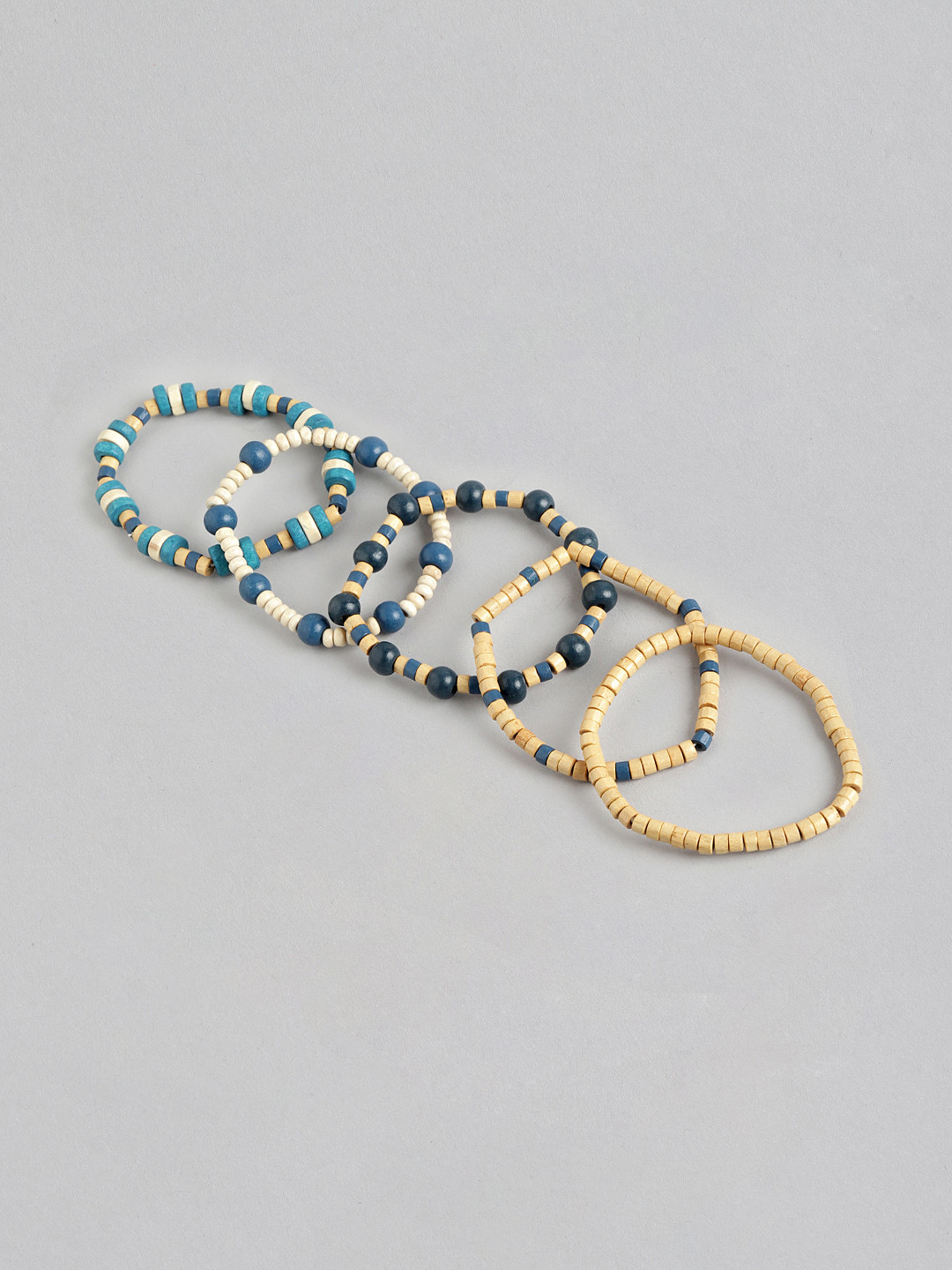RICHEERA Women Set Of 5 Wood Bracelets