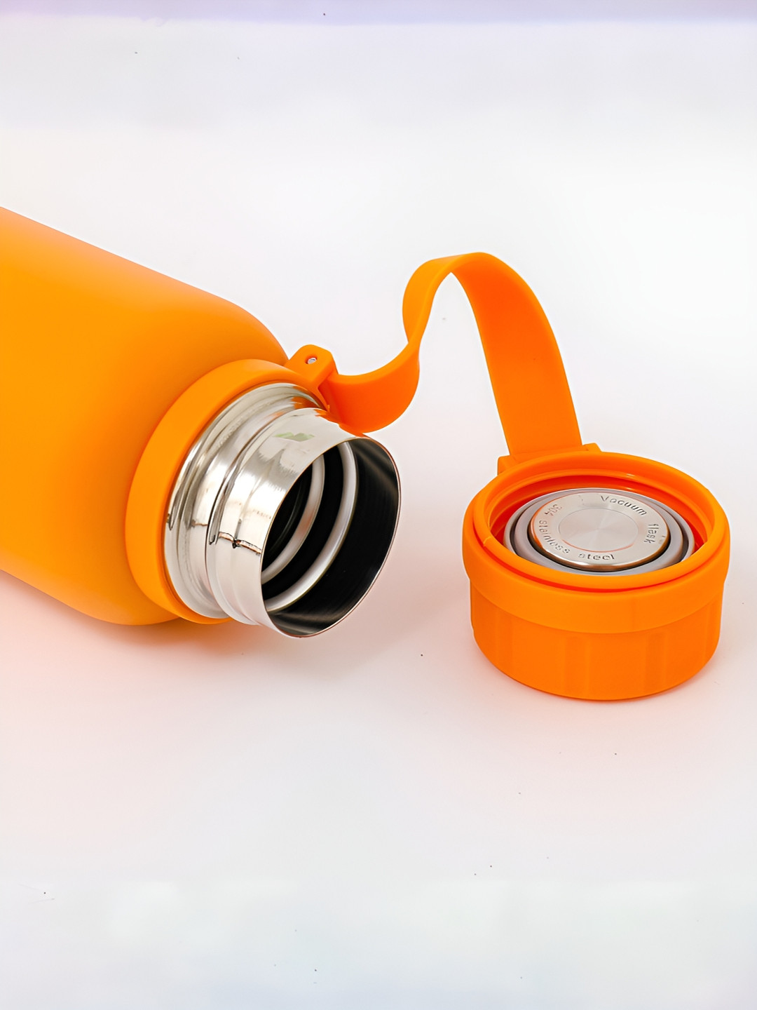 Aura Home Orange Solid Stainless Steel Double Wall Vacuum Water Bottle - 1.1L
