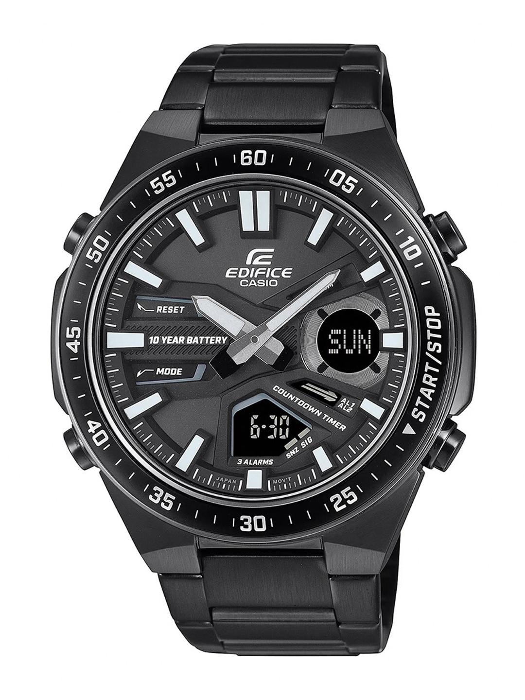 CASIO Men EDifice EFV-C110DC-1ADF Black Ana-Digi Dial Black Stainless Steel Band ED601