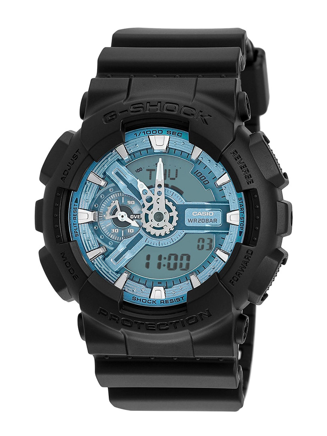 CASIO Men G-Shock GA-110CD-1A2DR Blue Analog-Digital Dial Black Resin Strap Watch G1518