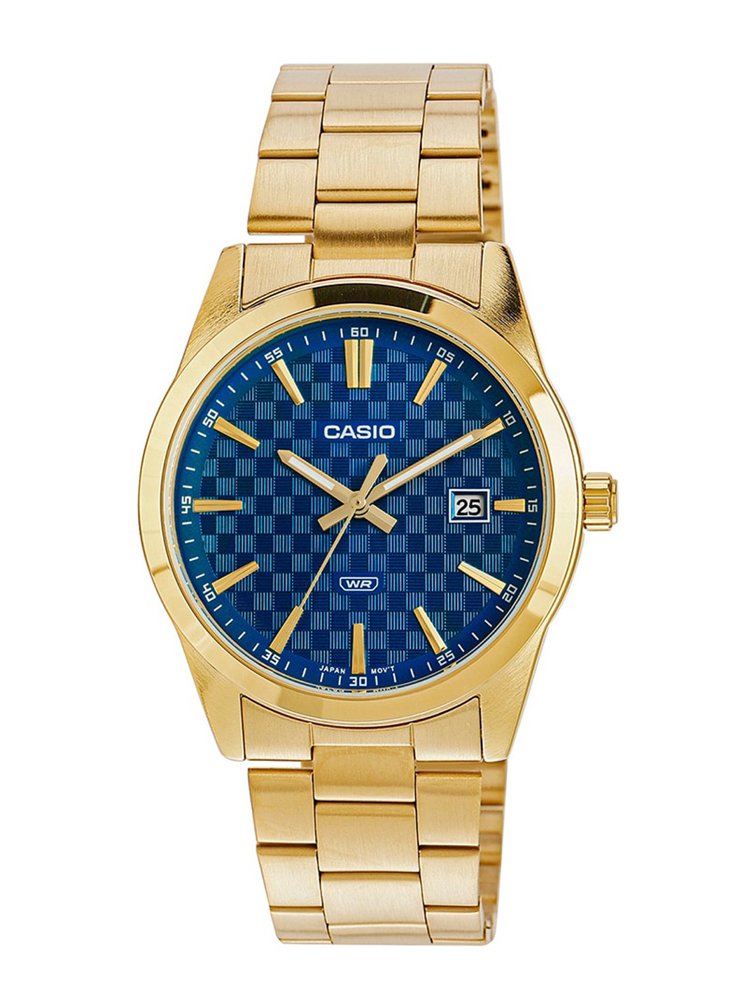 CASIO Men Patterned Dial & Stainless Steel Bracelet Style Straps Analogue Watch A2245