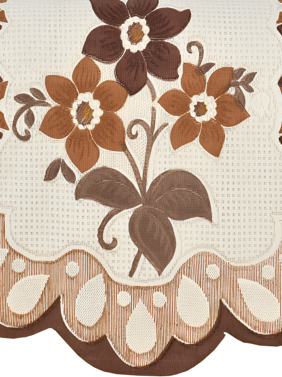 BIGGER FISH Brown and Beige 10 Pieces Self Design Sofa Covers